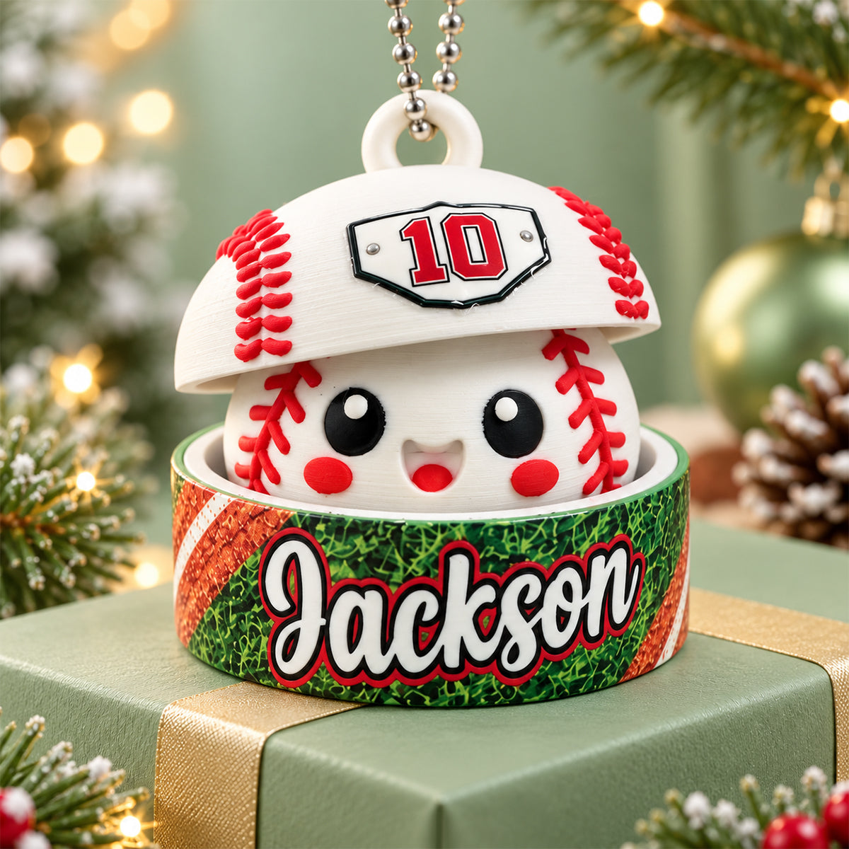 Custom Baseball Cute Dumpling, Personalized 3D Baseball Fidget Toy, Christmas Gift for Kids
