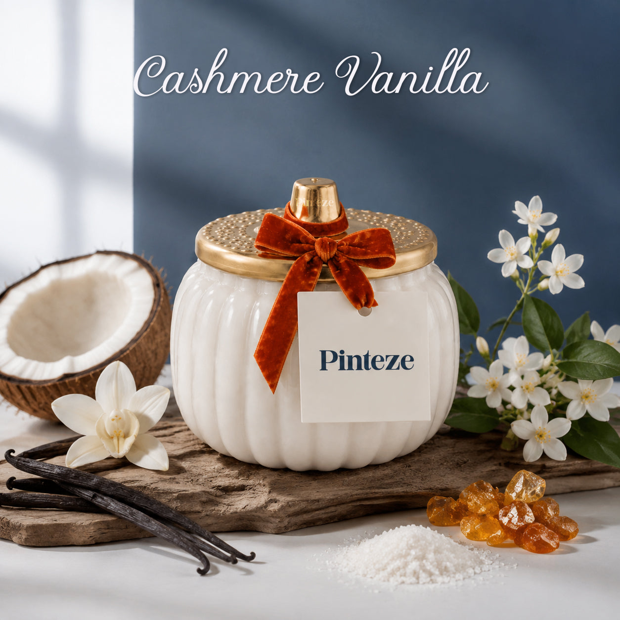 Ivory Harvest Ceramic Pumpkin Candle, Rustic Farmhouse Fall Decor, Thanksgiving Tabletop Accent