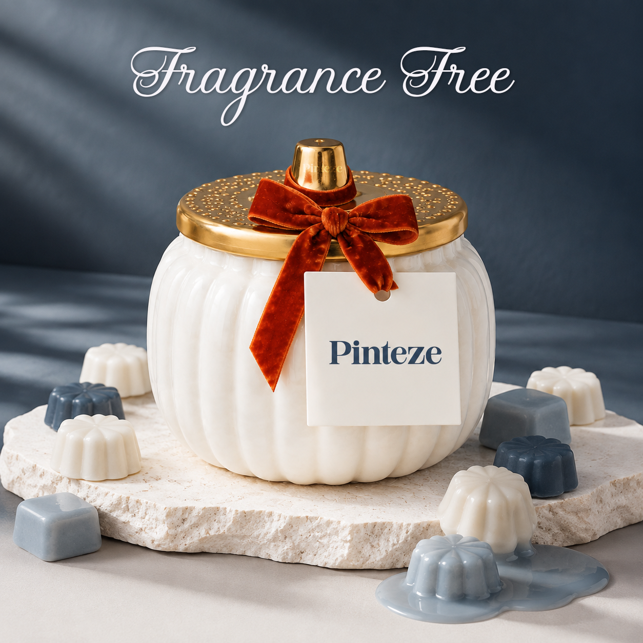 Ivory Harvest Ceramic Pumpkin Candle, Rustic Farmhouse Fall Decor, Thanksgiving Tabletop Accent