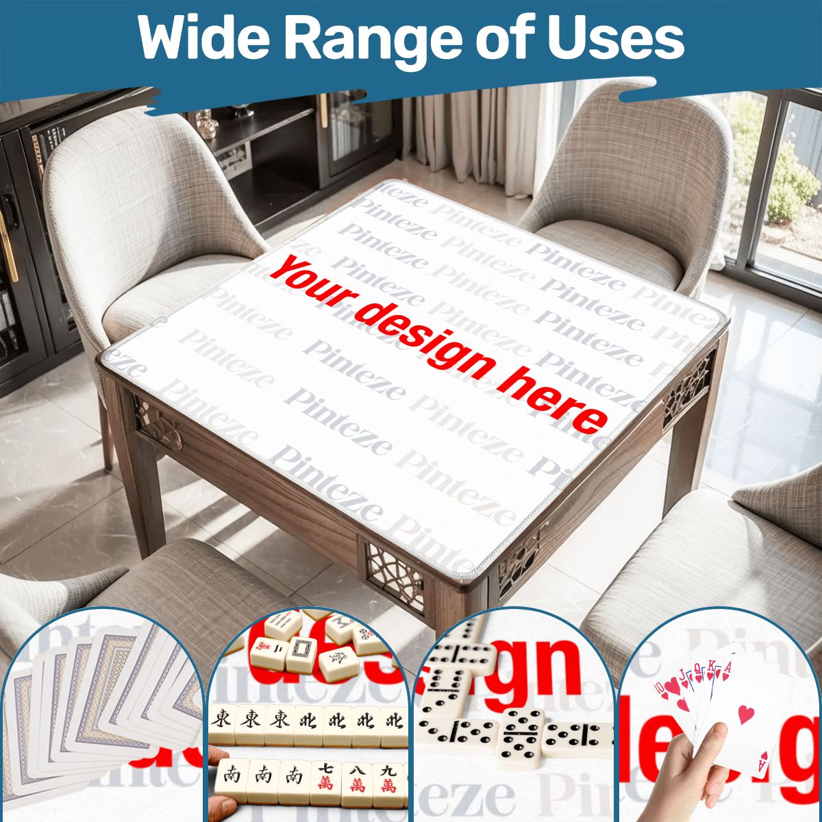 Custom Mahjong Mat, Personalized Mahjong Playing Mat with Your Own Design, Personalized Gift