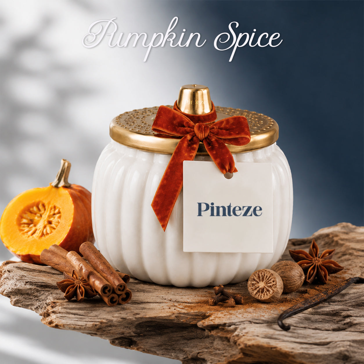 Ivory Harvest Ceramic Pumpkin Candle, Rustic Farmhouse Fall Decor, Thanksgiving Tabletop Accent