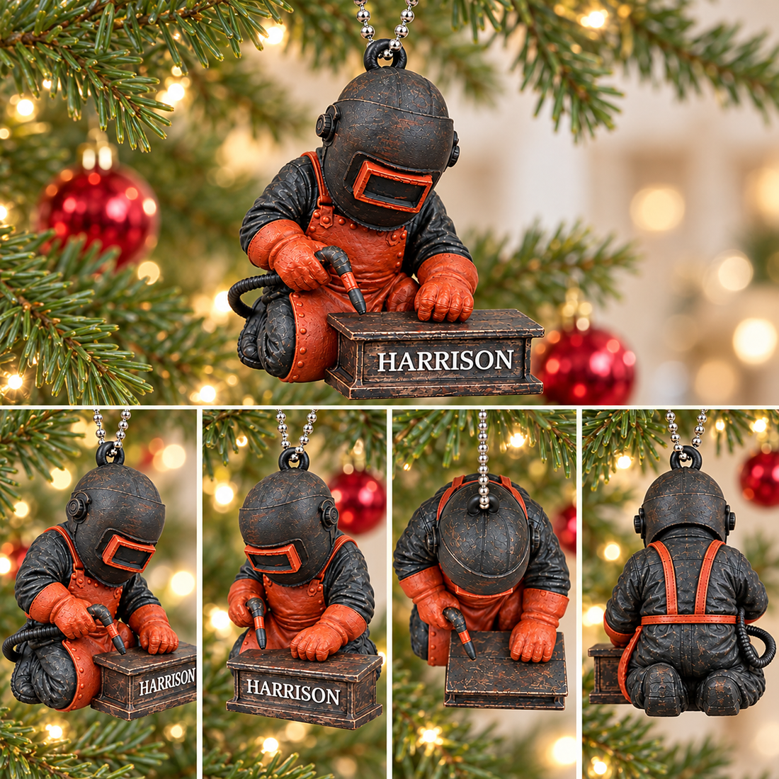 Personalized Welder 3D Ornament – Custom Name Welding Keepsake, Unique Christmas Gift for Welders and Metalworkers