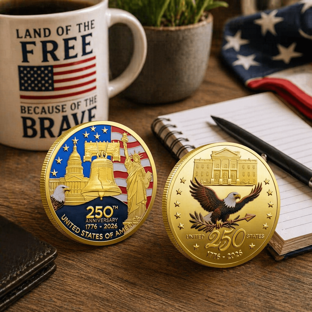 America 250th Anniversary Commemorative Challenge Coin
