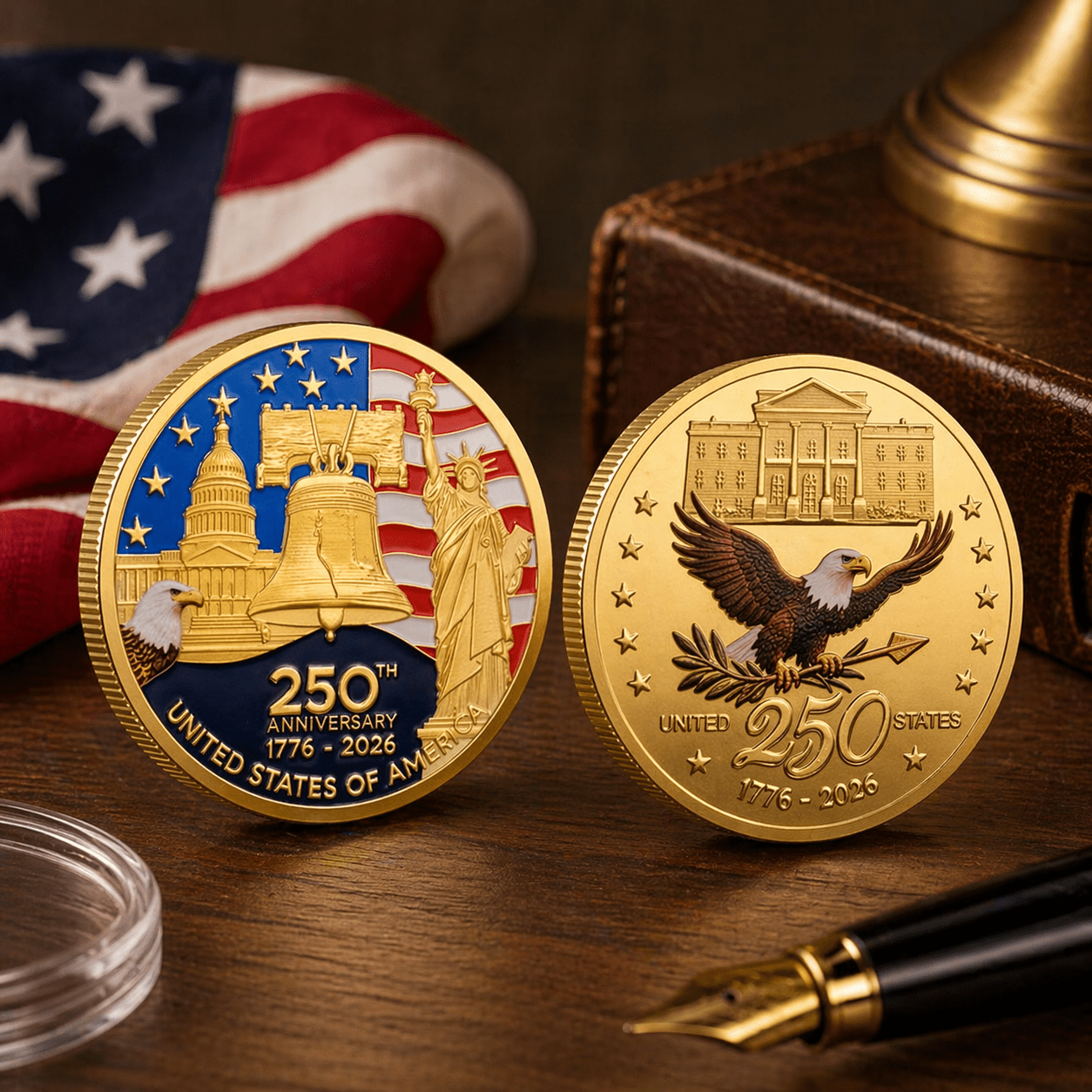America 250th Anniversary Commemorative Challenge Coin