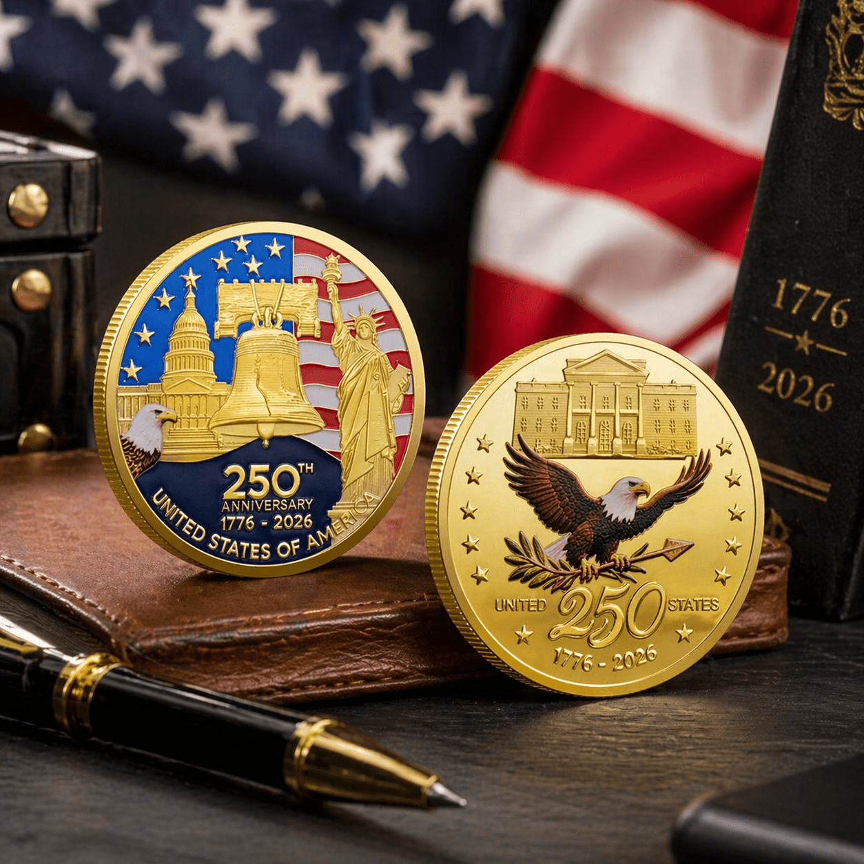 America 250th Anniversary Commemorative Challenge Coin