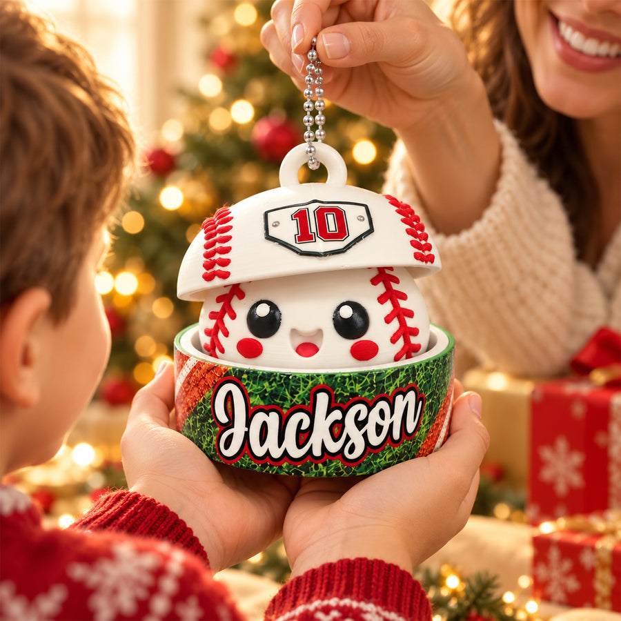 Custom Baseball Cute Dumpling, Personalized 3D Baseball Fidget Toy, Christmas Gift for Kids