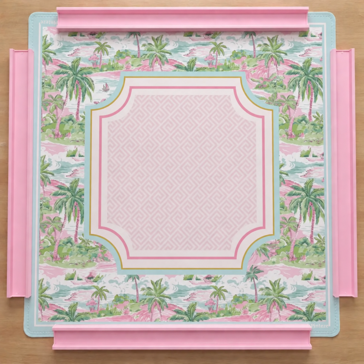 Mahjong Mat Palm Beach Style, Mahjong Gift Mat, Preppy Style Non-Slip Game Mat in Pastel, American Mahjong, Gaming Table