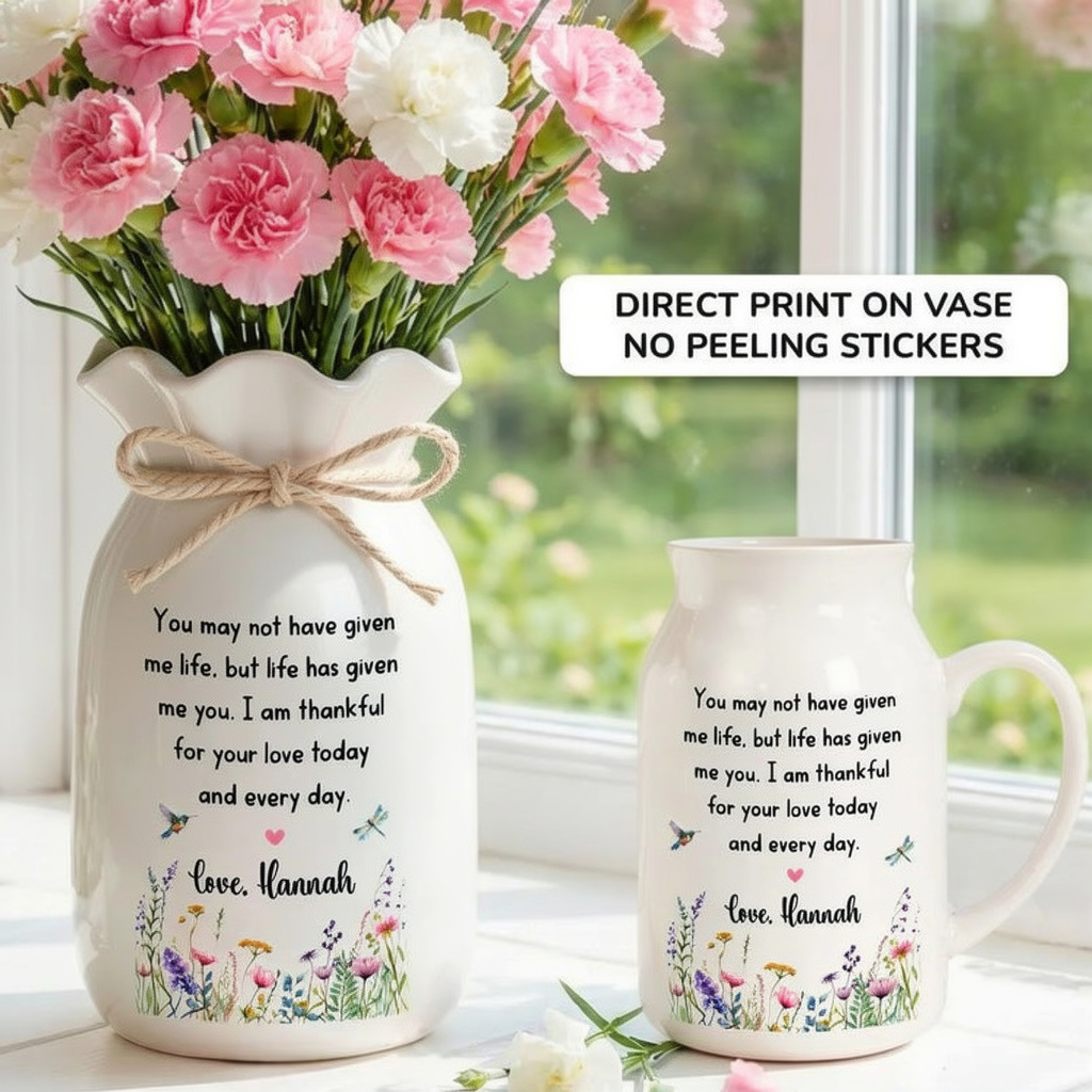 Custom Bonus Mom Flower Vase, Bonus Mom Gift From Bride