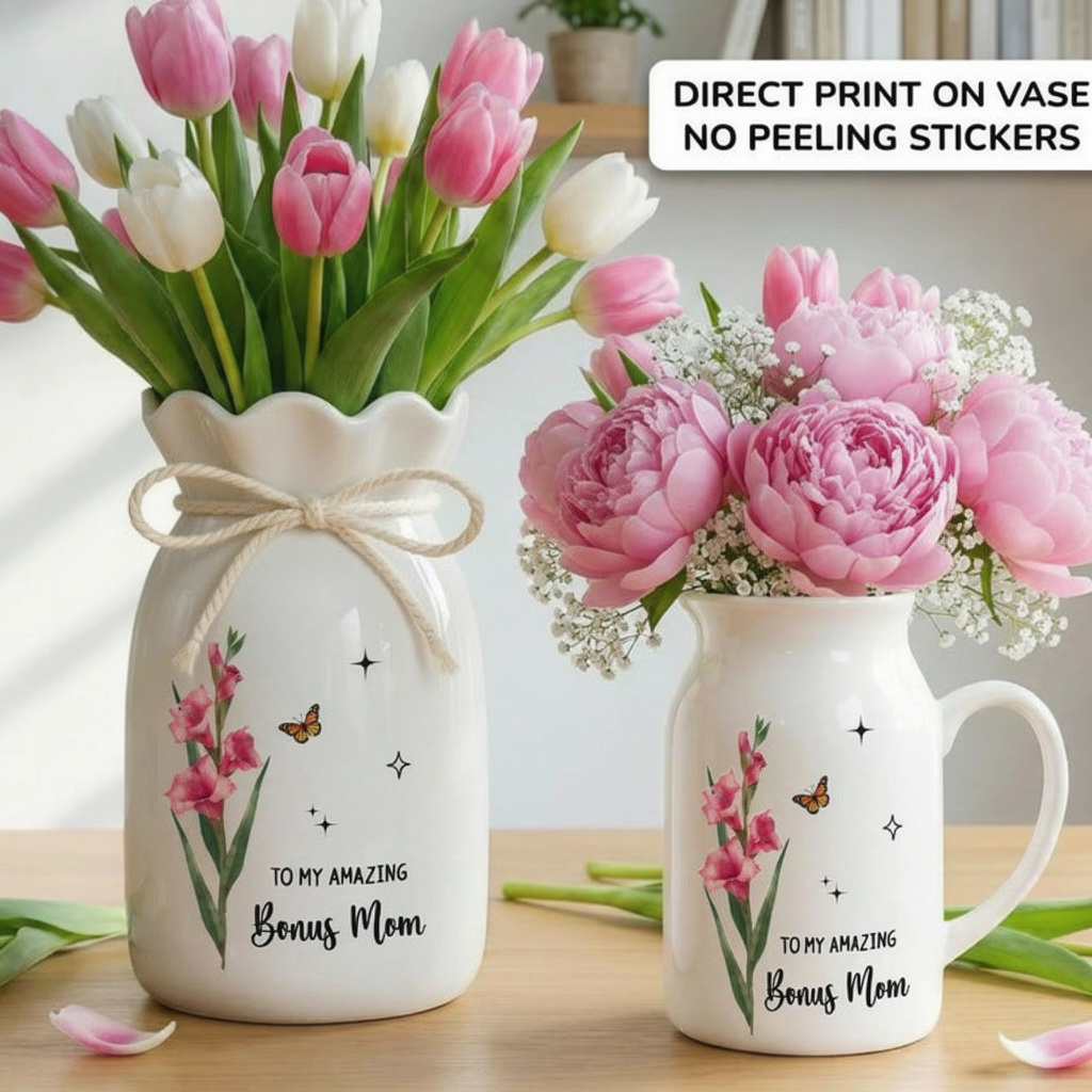 Custom Bonus Mom Flower Vase, Bonus Mom Gift From Bride