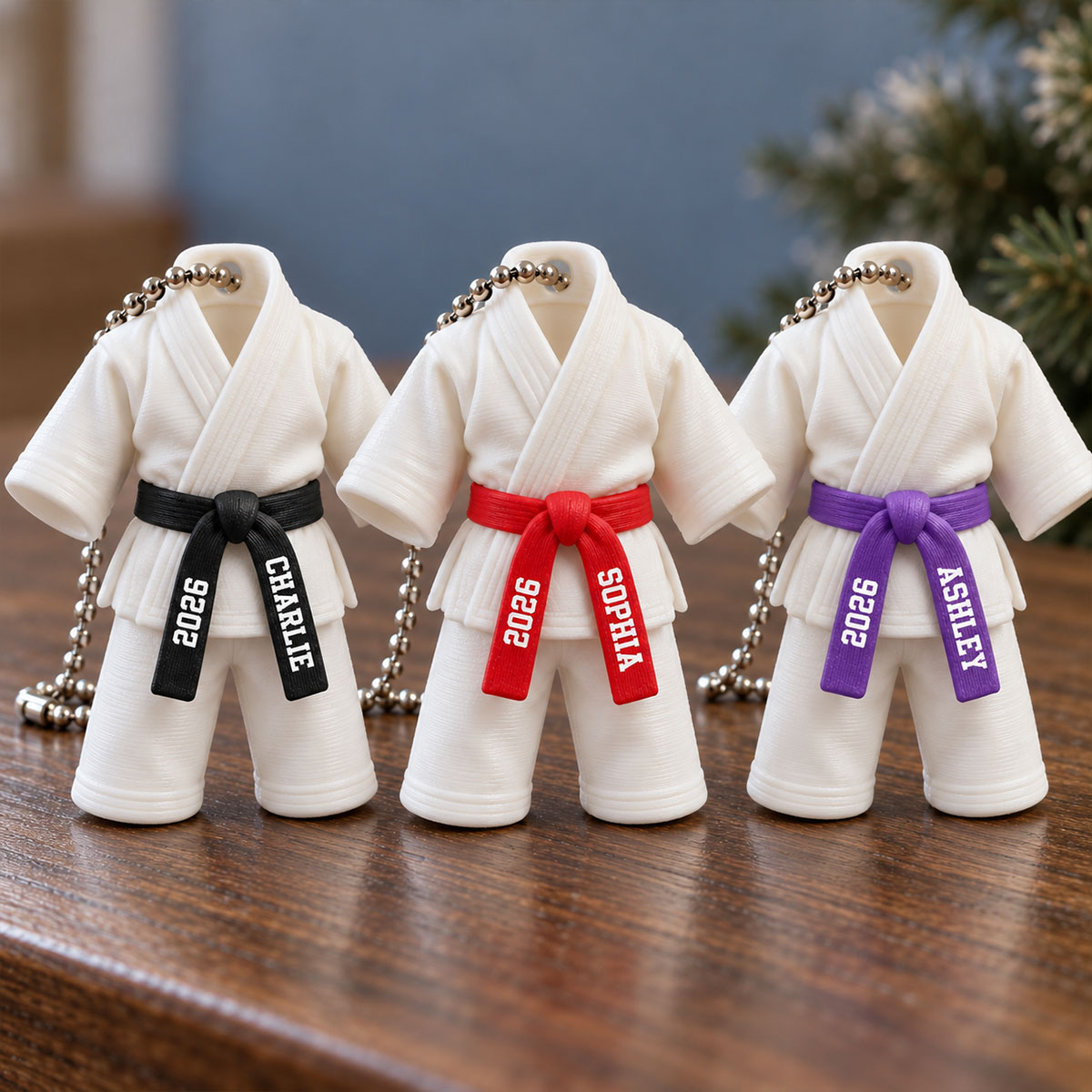 Personalized 3D Karate Uniform Ornament, Christmas Gift For Daughter, Son, Granddaughter, Grandson