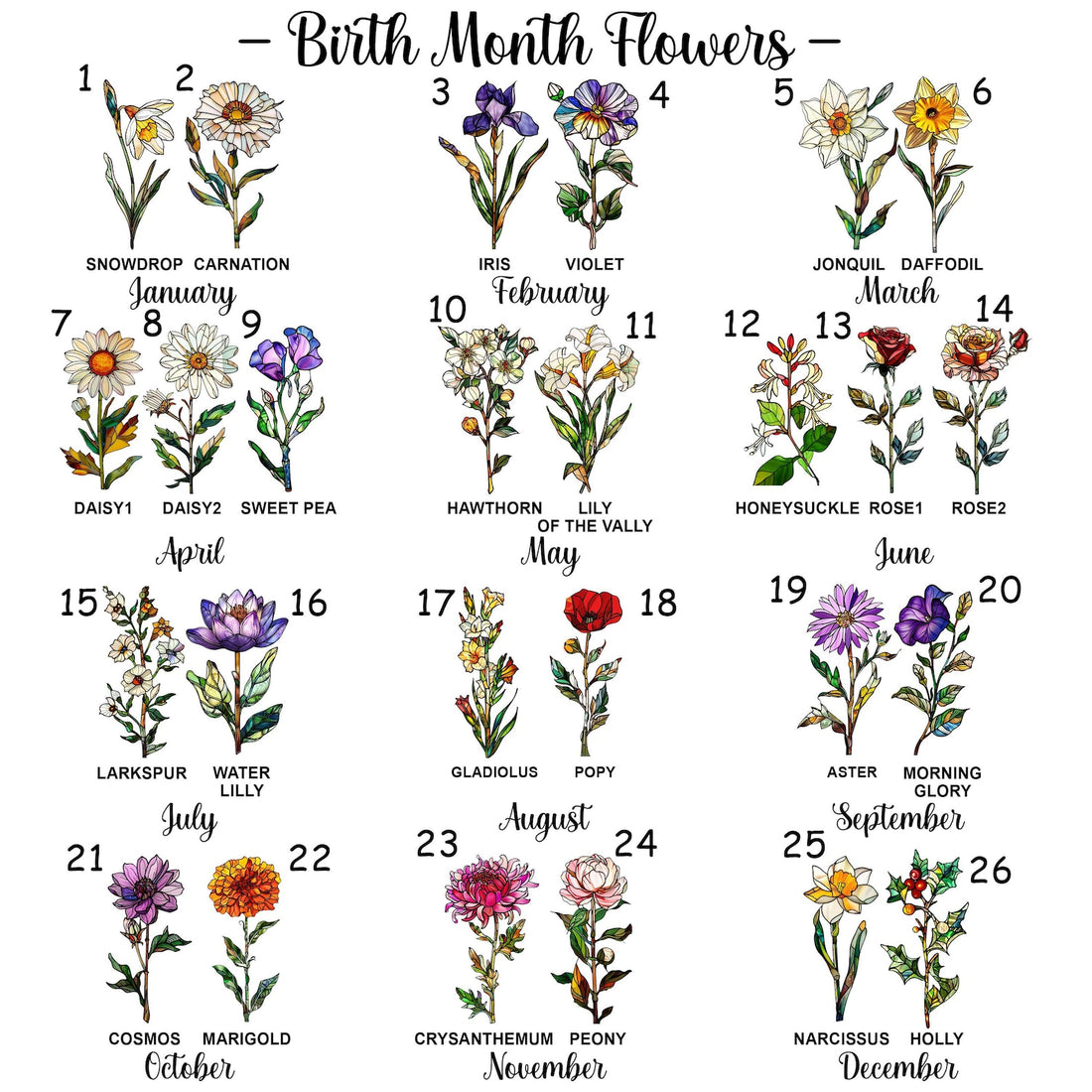 Custom Suncatcher with Kids Names, Personalized Grandma Gift Window Hanging