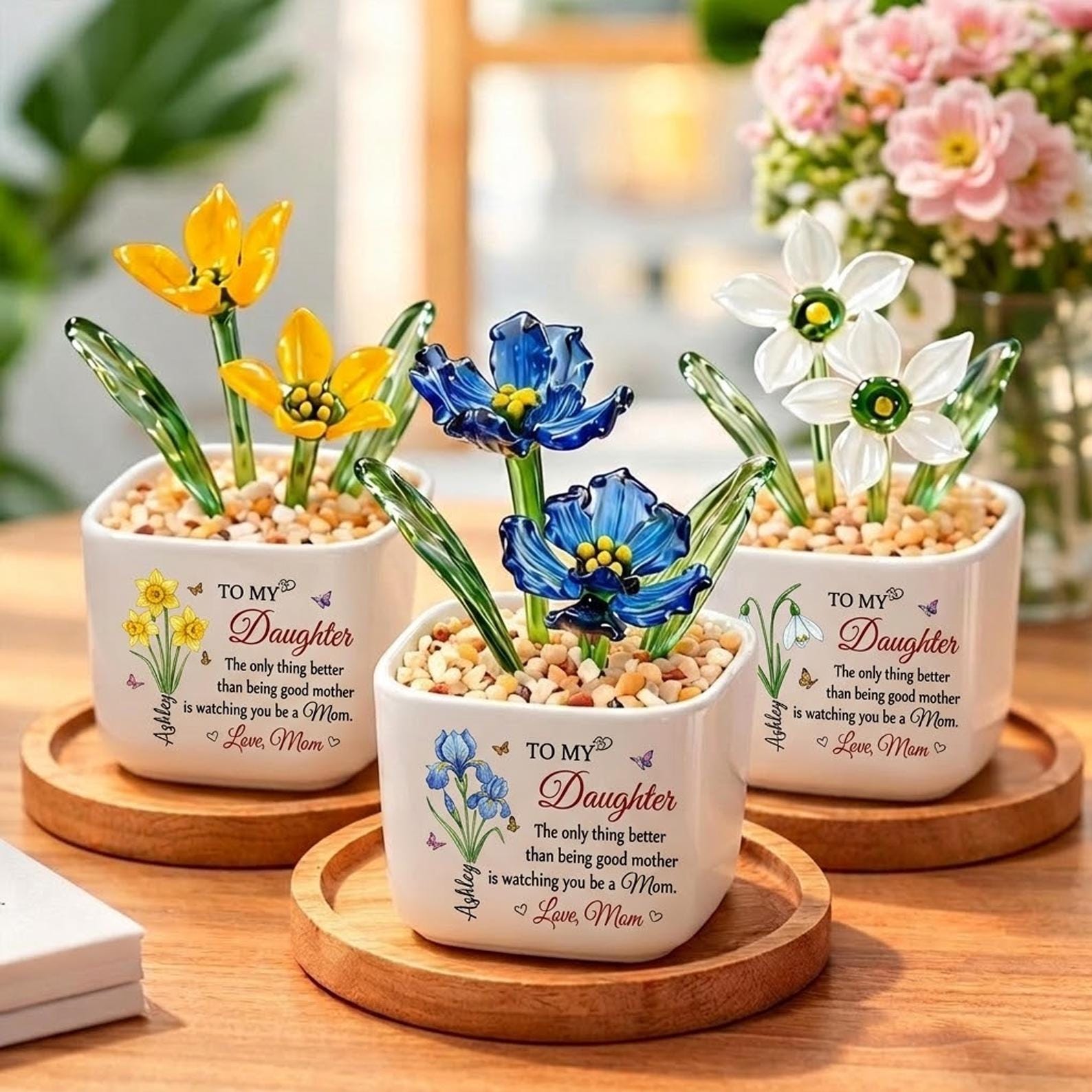 Mother Daughter Glass Flower Pot, The Only Thing Better Than Your Mother