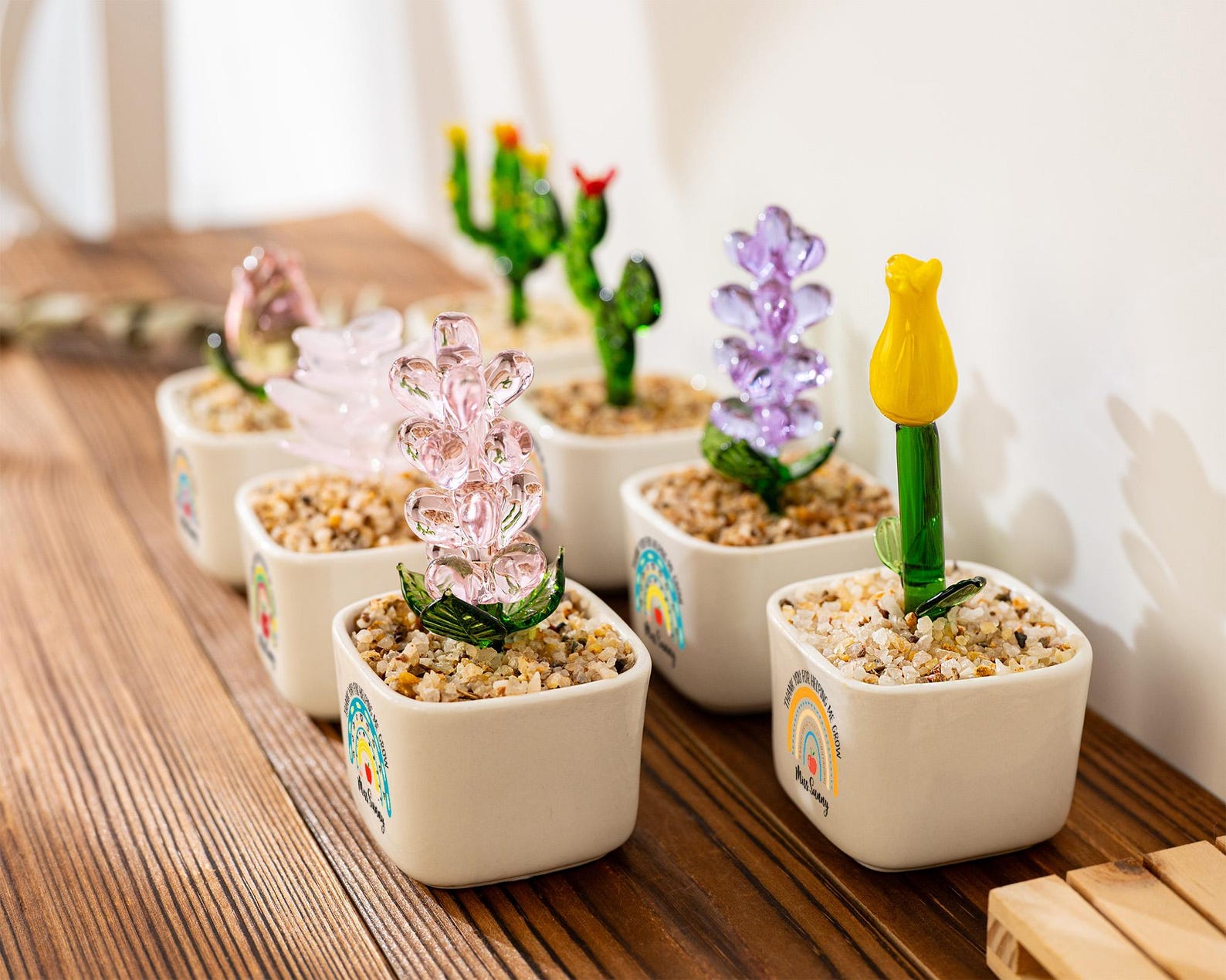 Custom Stained Glass Flower Pot, Thank You for Helping Me Grow, Teacher Appreciation Gift