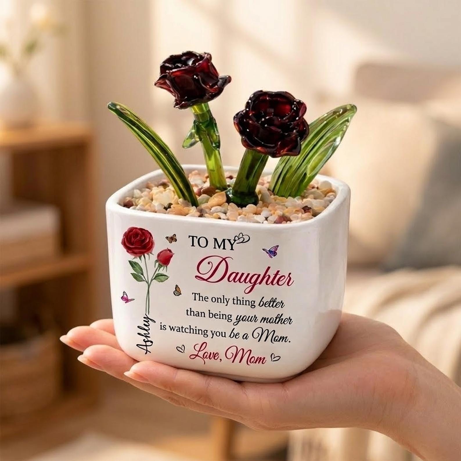 Mother Daughter Glass Flower Pot, The Only Thing Better Than Your Mother