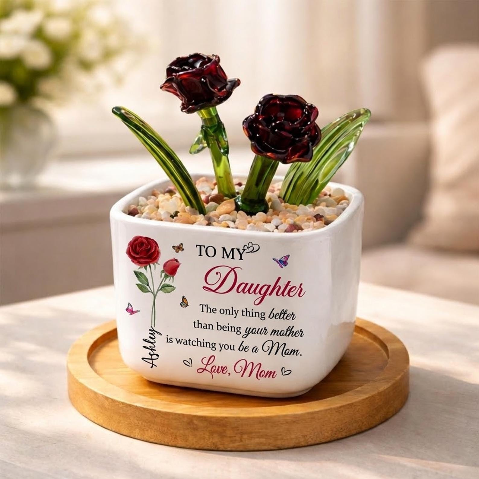 Mother Daughter Glass Flower Pot, The Only Thing Better Than Your Mother