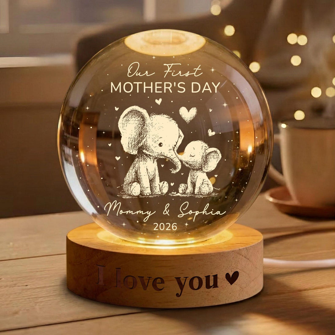 First Mother's Day Gift from Baby, 1st Mothers Day Crystal Ball Night Light