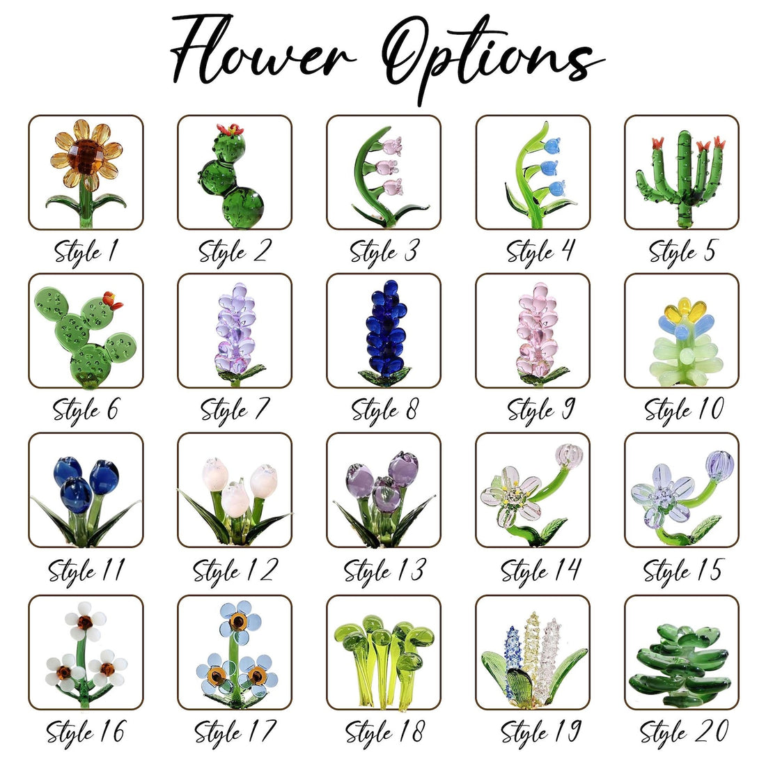 Glass Everlasting Plant Pot, Custom Mom Potted Plant, Hand Blown Glass Potted