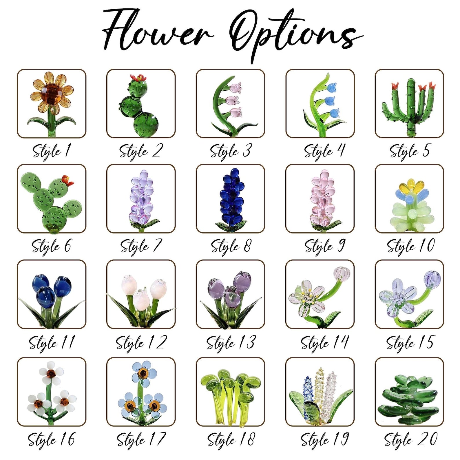 Glass Everlasting Plant Pot, Custom Mom Potted Plant, Hand Blown Glass Potted