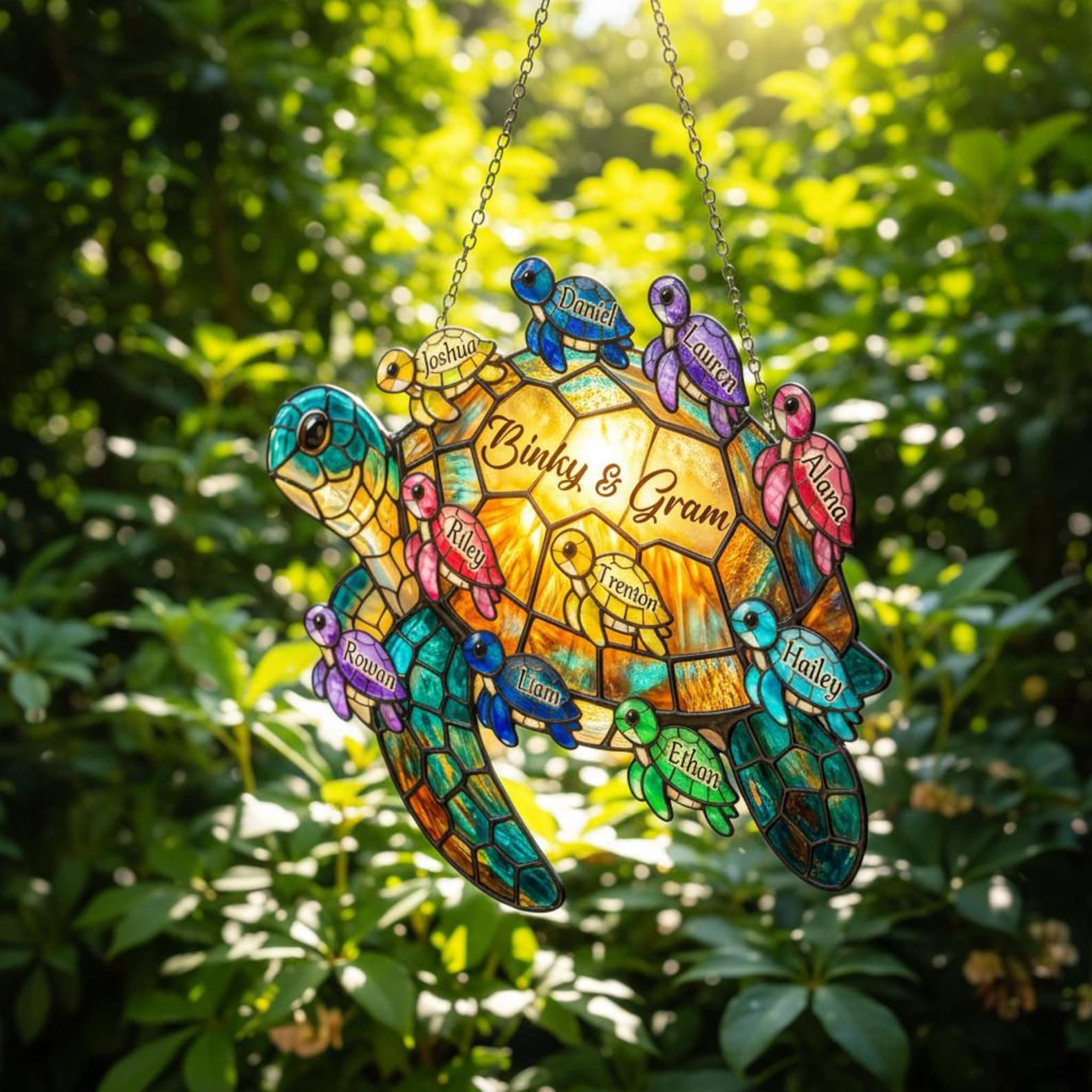 Personalized Grandma Sea Turtle Acrylic Suncatcher