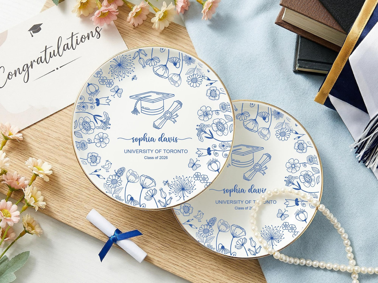 Personalized Graduation Jewelry Dish, Class of 2026 Gift, Graduation Trinket Dish