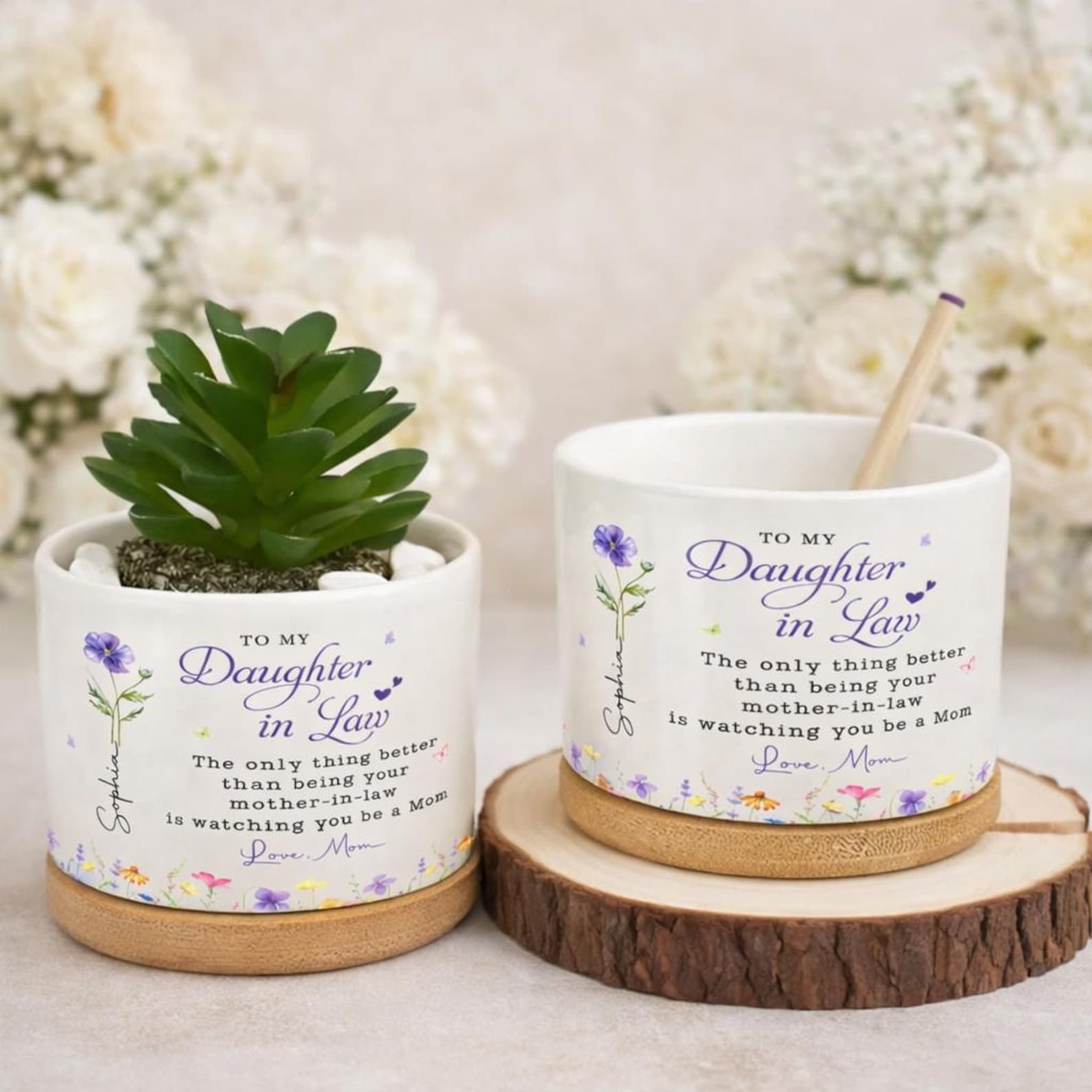 Personalized Daughter in Law Plant Pot, The Only Thing Better Than Your Mother Flower Pot