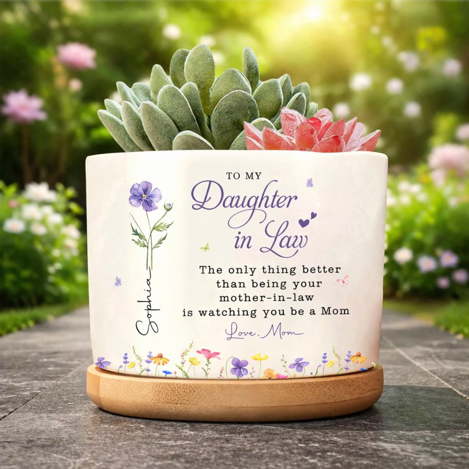 Personalized Daughter in Law Plant Pot, The Only Thing Better Than Your Mother Flower Pot