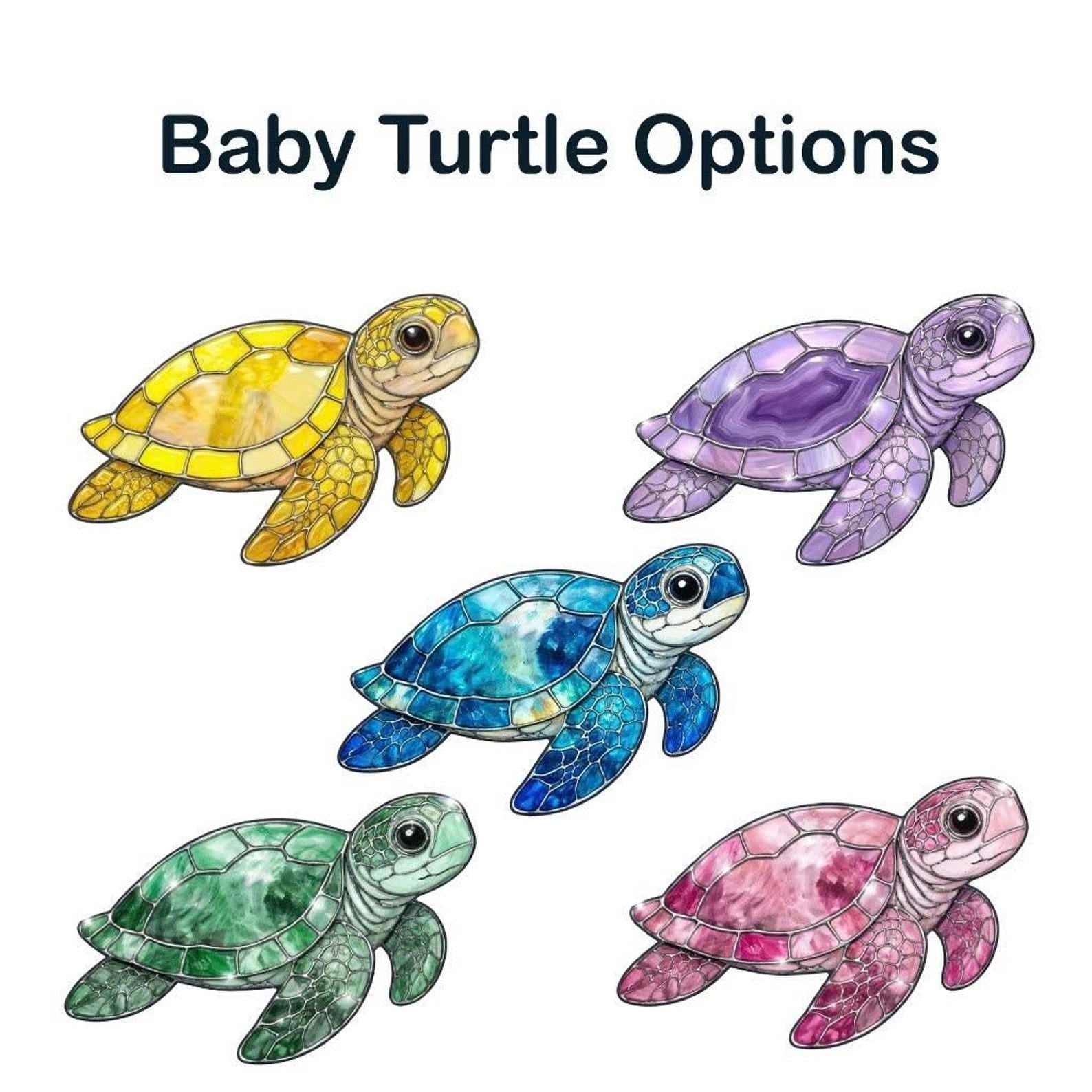 Personalized Grandma& Kids Sea Turtle Suncatcher, Sea Turtle Family Suncatcher