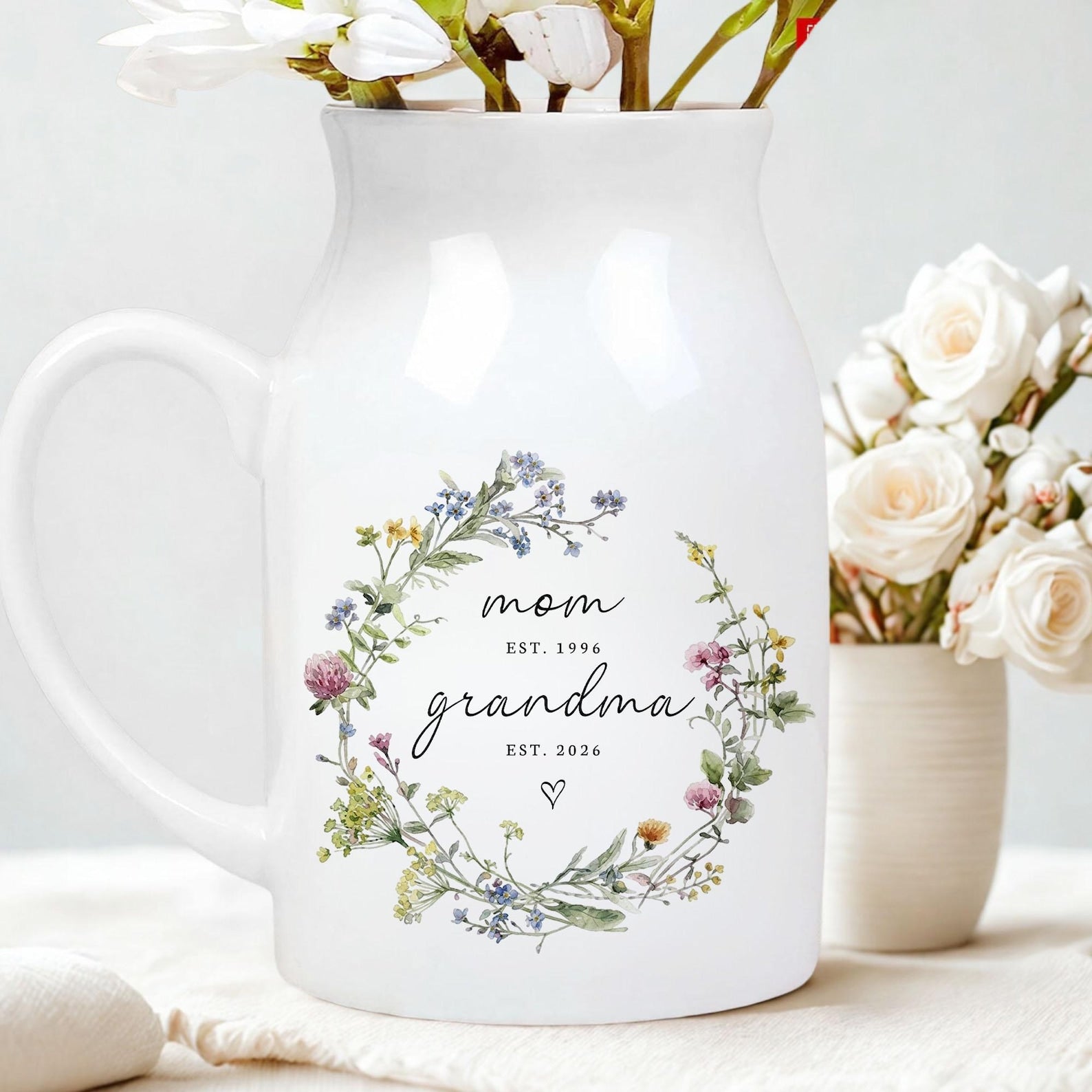 New Grandma Flower Vase, First Time Grandma Gift, Pregnancy Announcement
