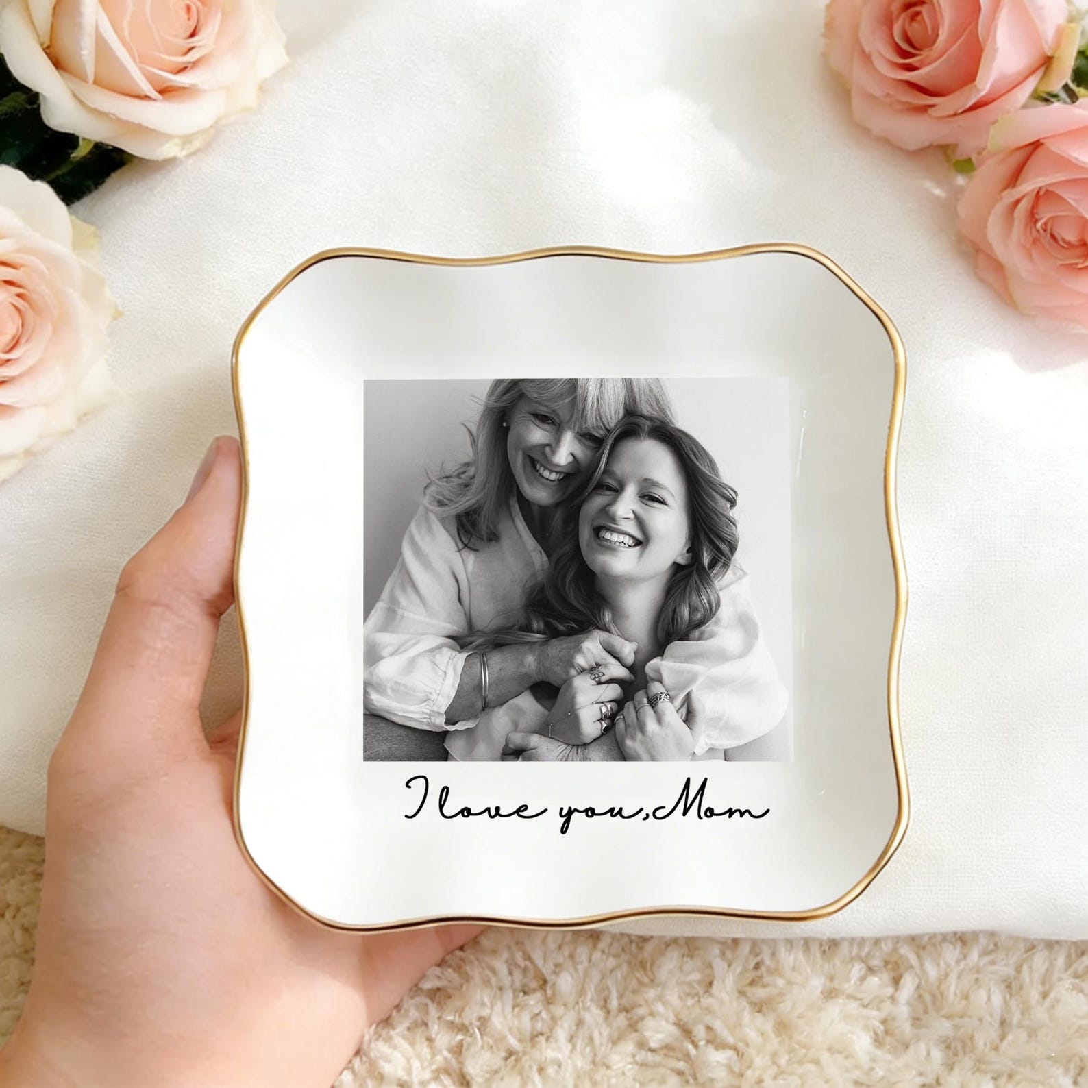 Personalized Mom Photo Jewelry Dish, Mothers Day Gift, Thank You Grandma