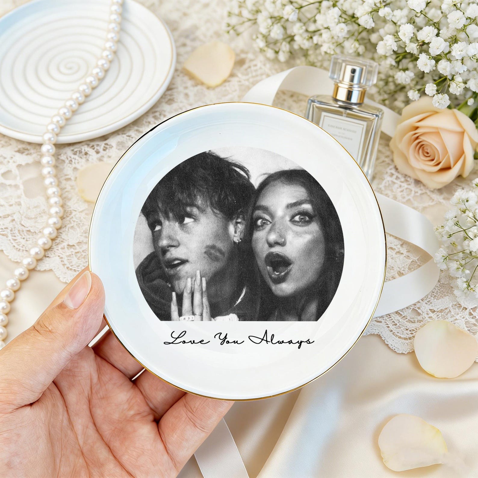 Personalized Mom Photo Jewelry Dish, Mothers Day Gift, Thank You Grandma