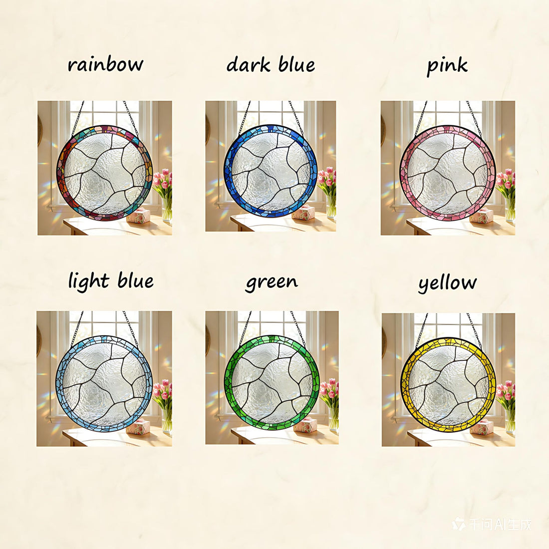 Personalized Stained Glass Birth Flower Suncatcher, Custom Birth Month Gift