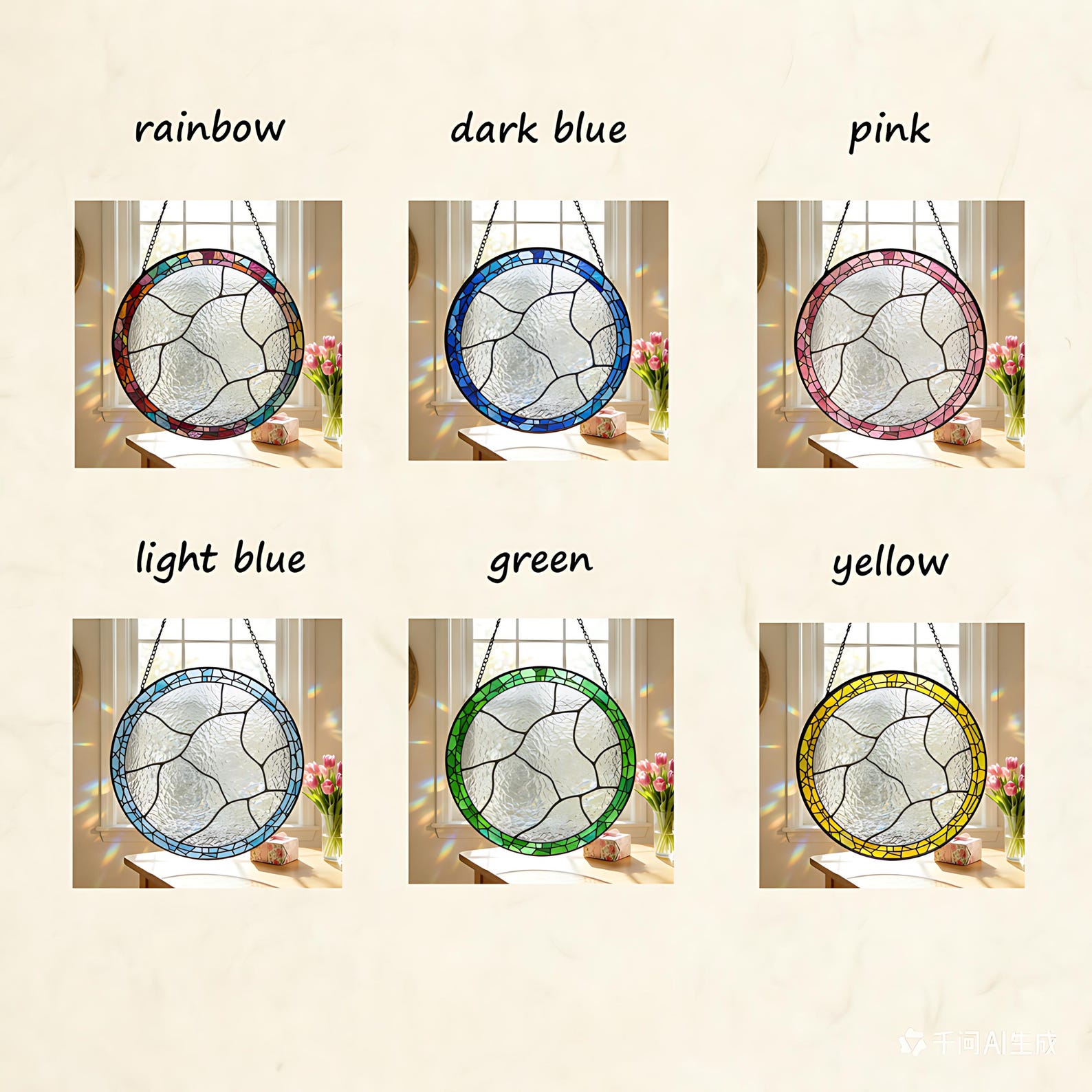 Personalized Stained Glass Birth Flower Suncatcher, Custom Birth Month Gift