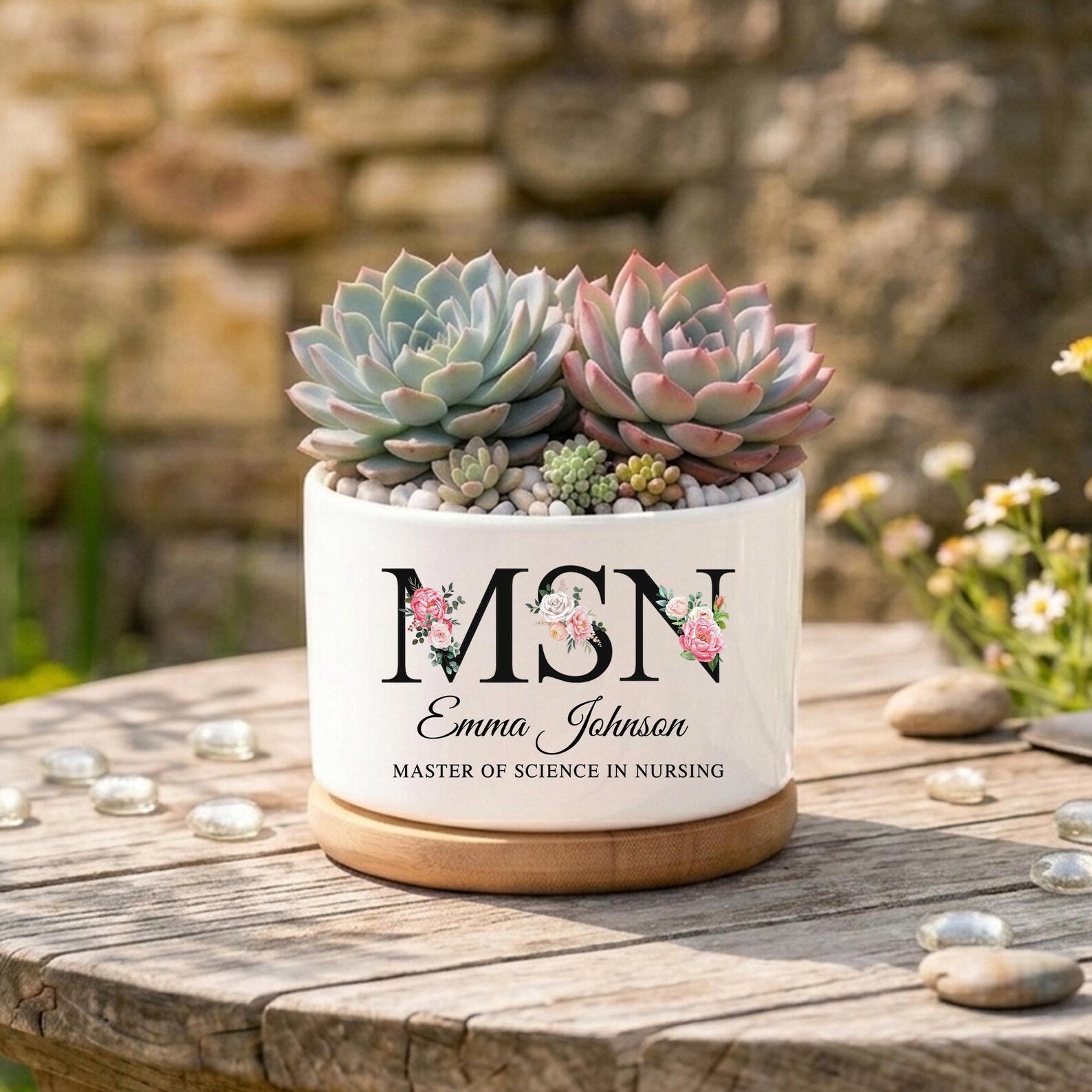 Custom Master of Science in Nursing Plant Pot, Personalized MSN Graduation Gift