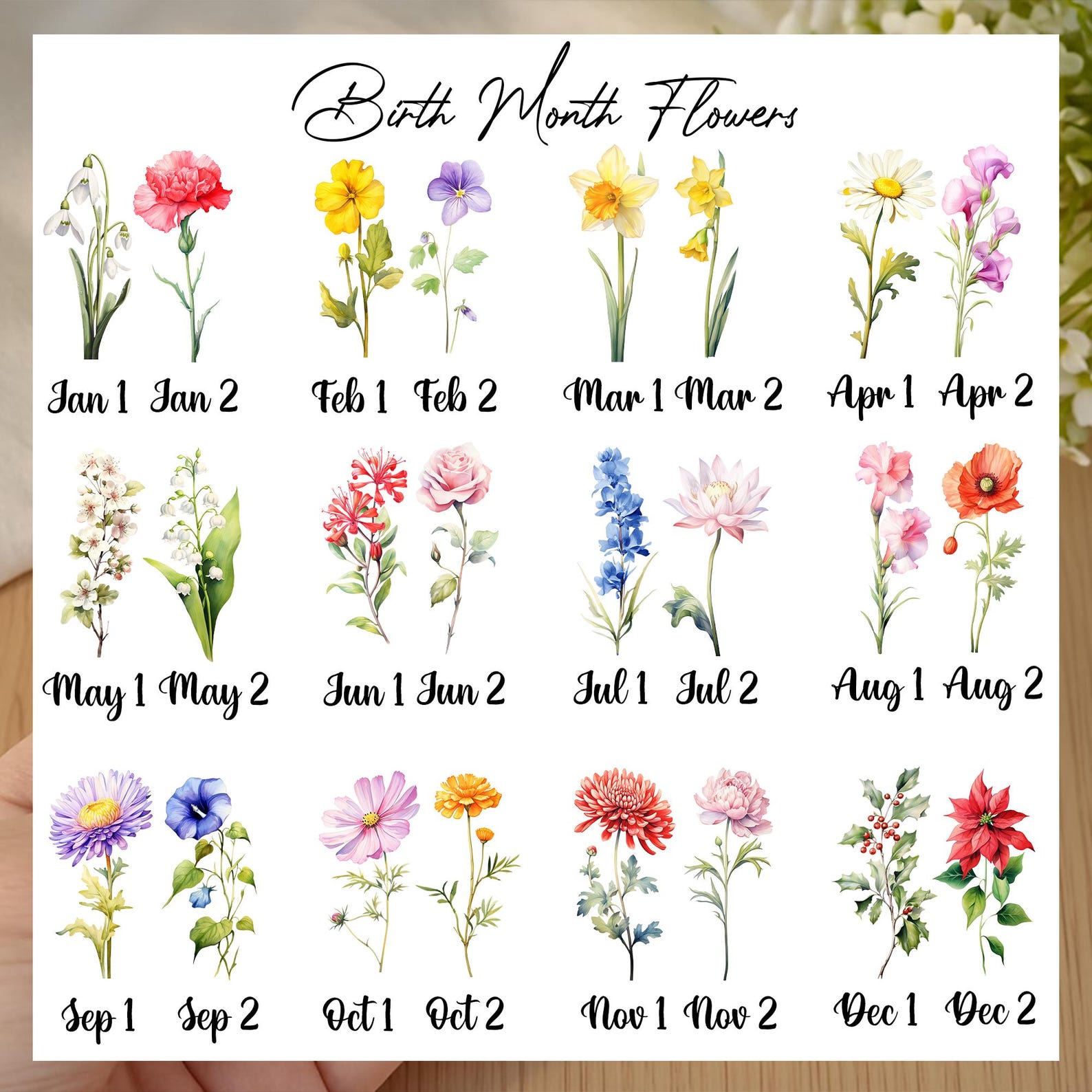 Custom First Mom Now Grandma Ceramic Flower Vase, Birth Month Flower Vase