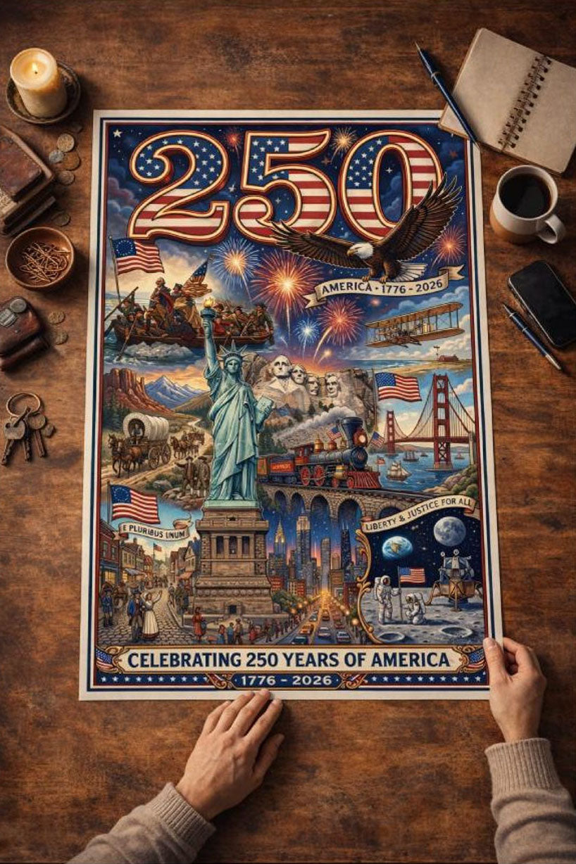 America 250th Anniversary Puzzle, Statue of Liberty & Mount Rushmore