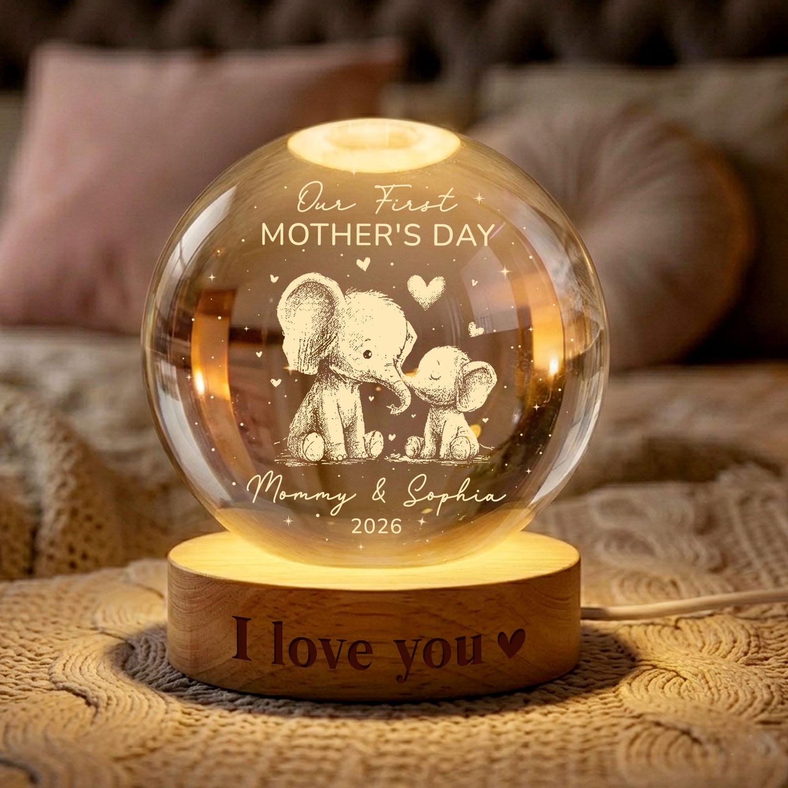 First Mother's Day Gift from Baby, 1st Mothers Day Crystal Ball Night Light