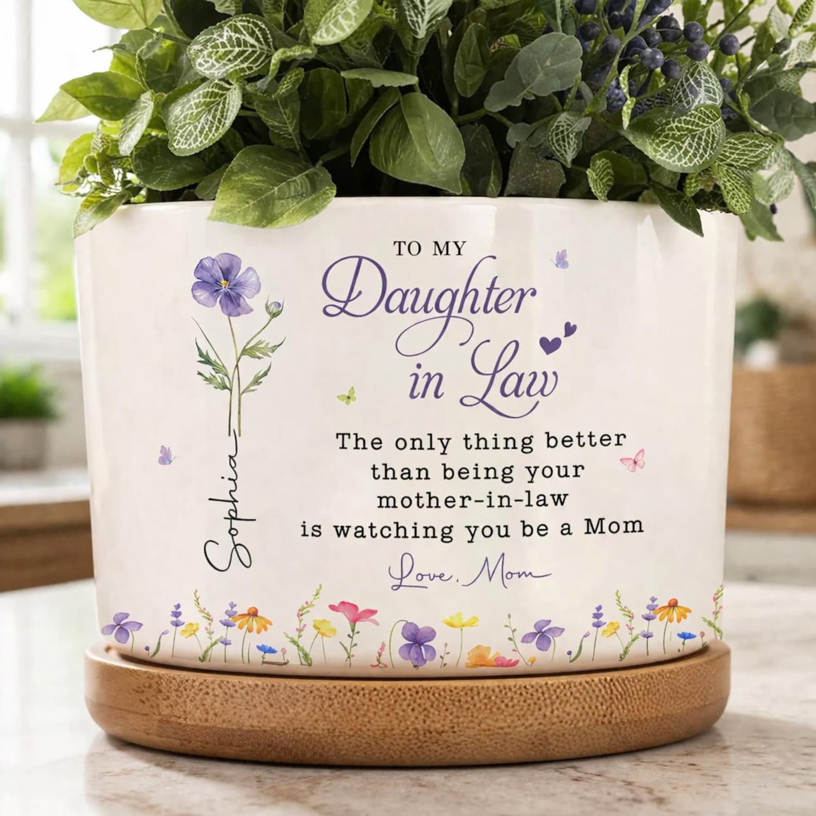 Personalized Daughter in Law Plant Pot, The Only Thing Better Than Your Mother Flower Pot