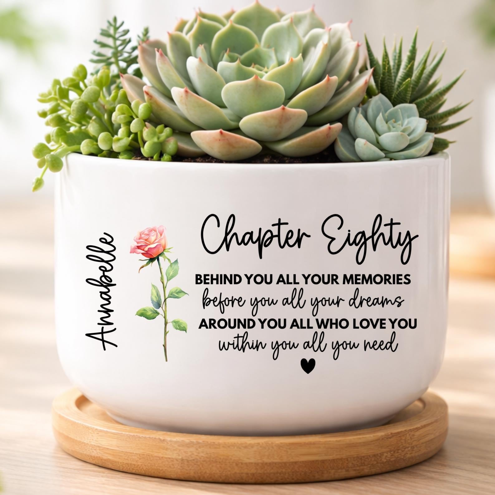 80th Birthday Gifts, Personalized 80th Birthday Flower Pot Gift