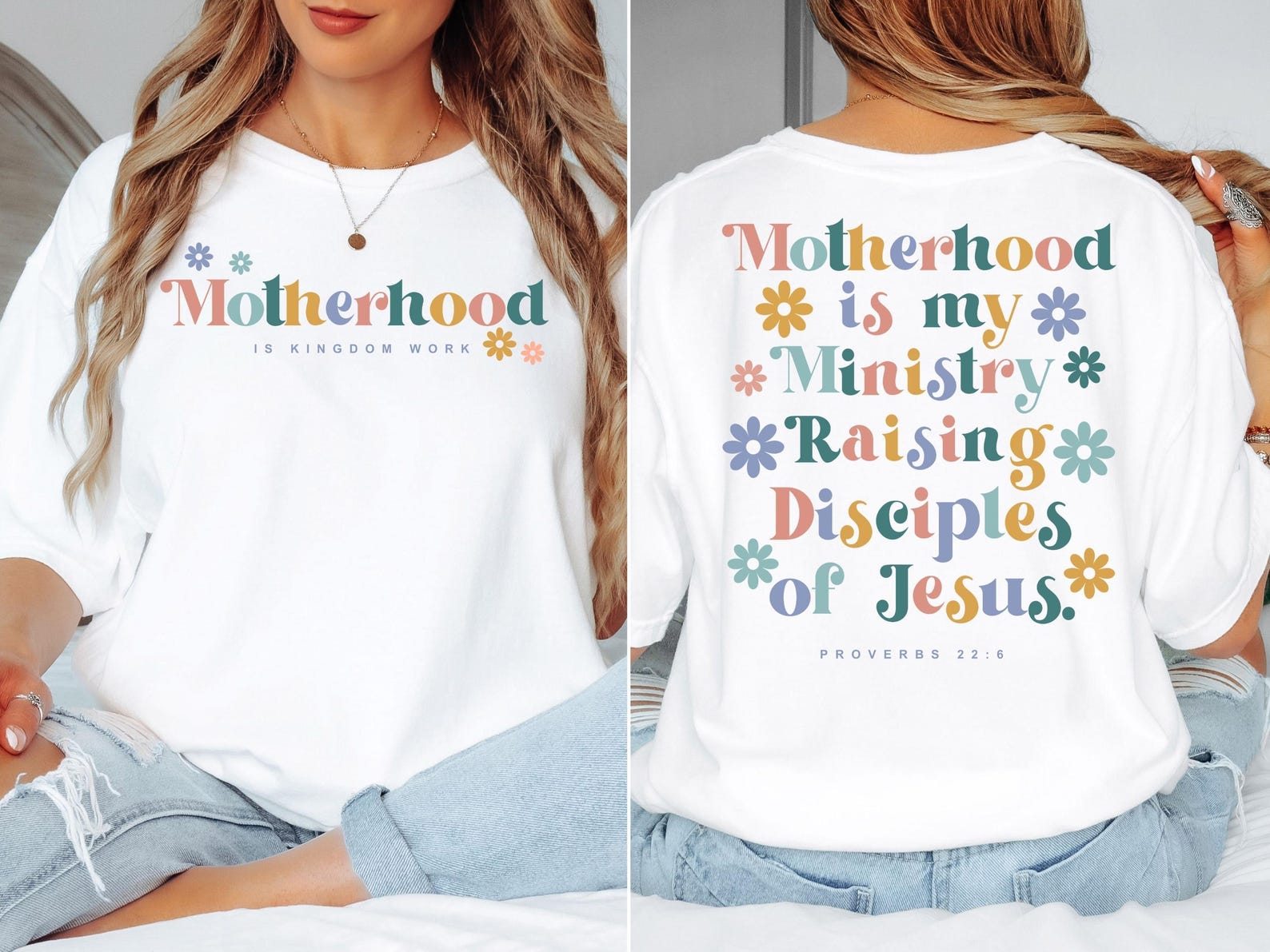 Motherhood Christian Mom T-Shirt, Proverbs 22 6 Shirt, Faith Mom Shirt