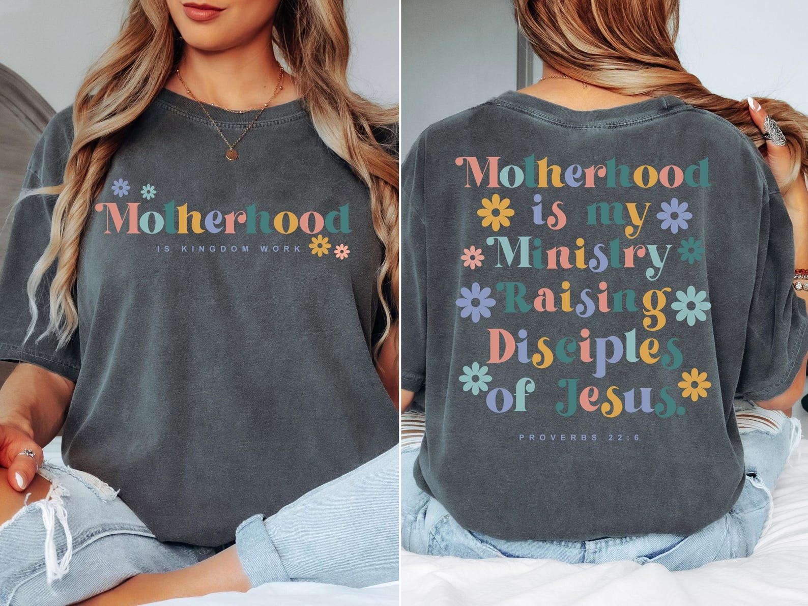 Motherhood Christian Mom T-Shirt, Proverbs 22 6 Shirt, Faith Mom Shirt