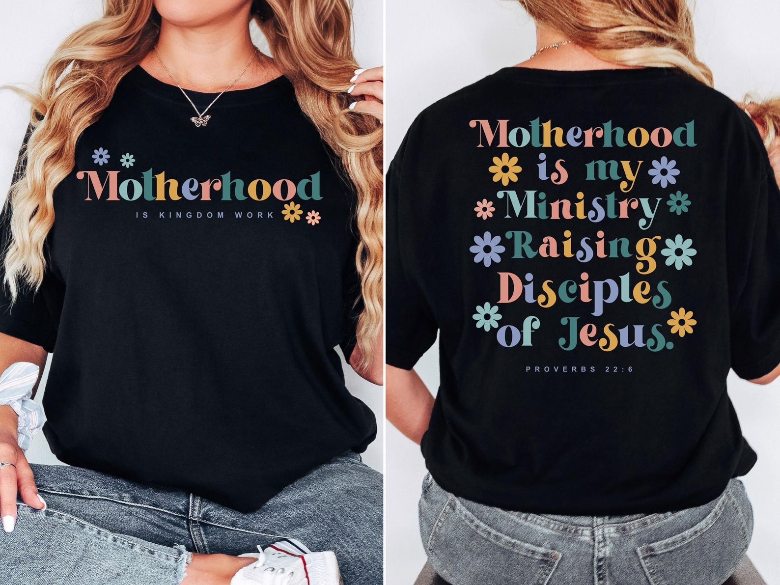 Motherhood Christian Mom T-Shirt, Proverbs 22 6 Shirt, Faith Mom Shirt