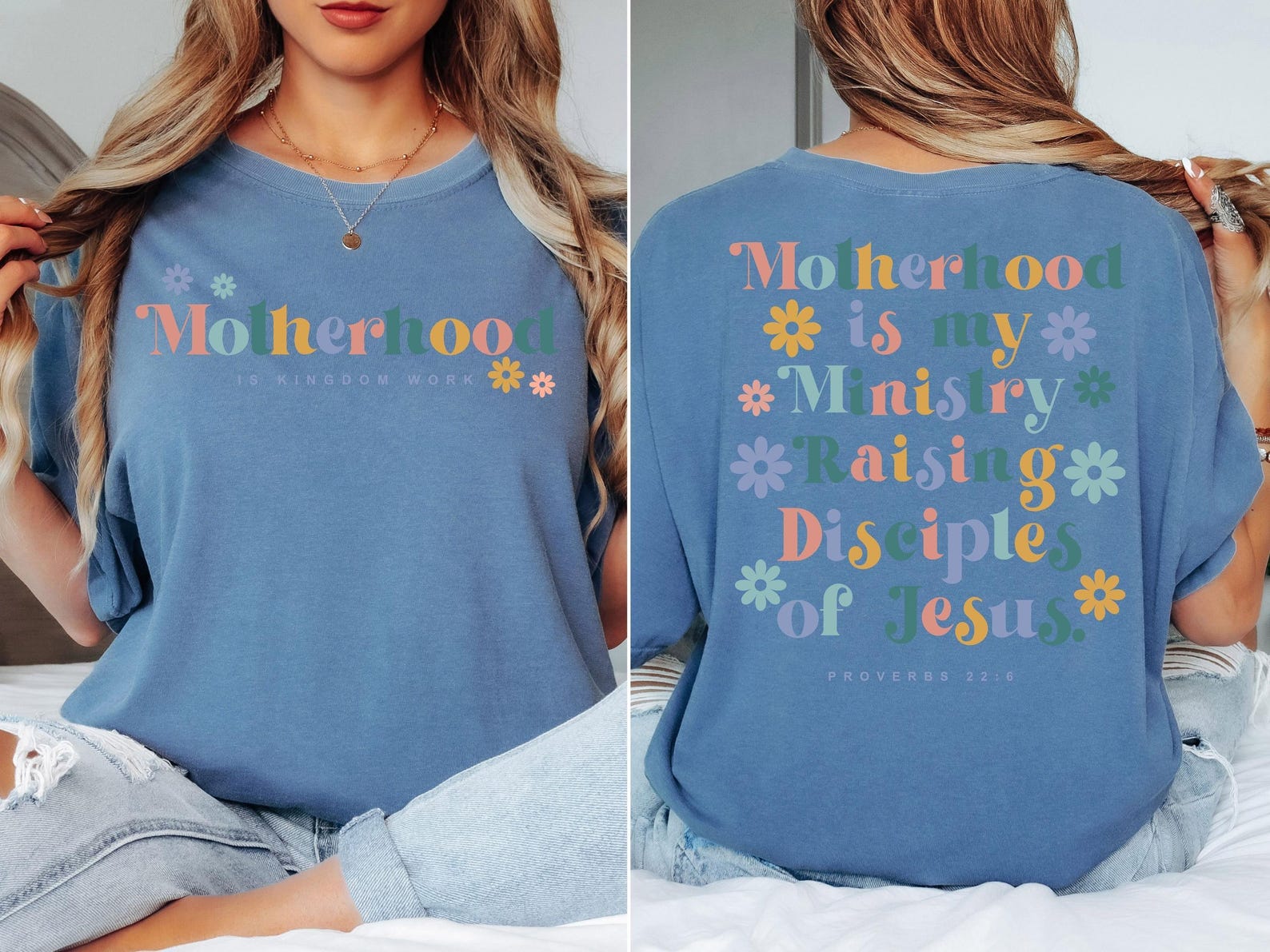 Motherhood Christian Mom T-Shirt, Proverbs 22 6 Shirt, Faith Mom Shirt