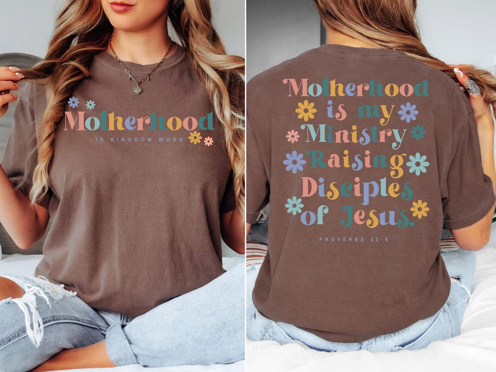 Motherhood Christian Mom T-Shirt, Proverbs 22 6 Shirt, Faith Mom Shirt