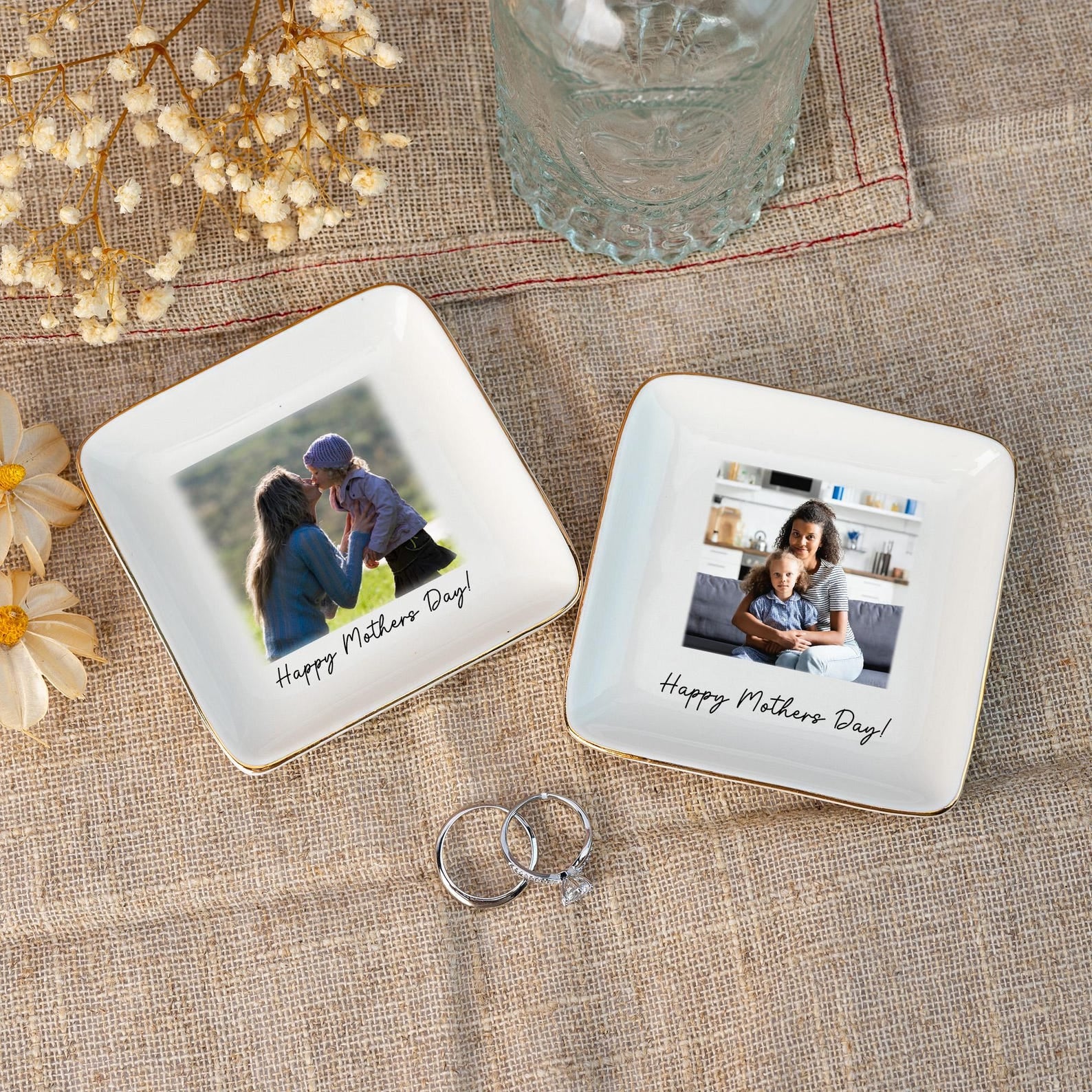 Custom Photo Jewelry Dish, Photo Gifts for Mom, Mom Jewelry Dish