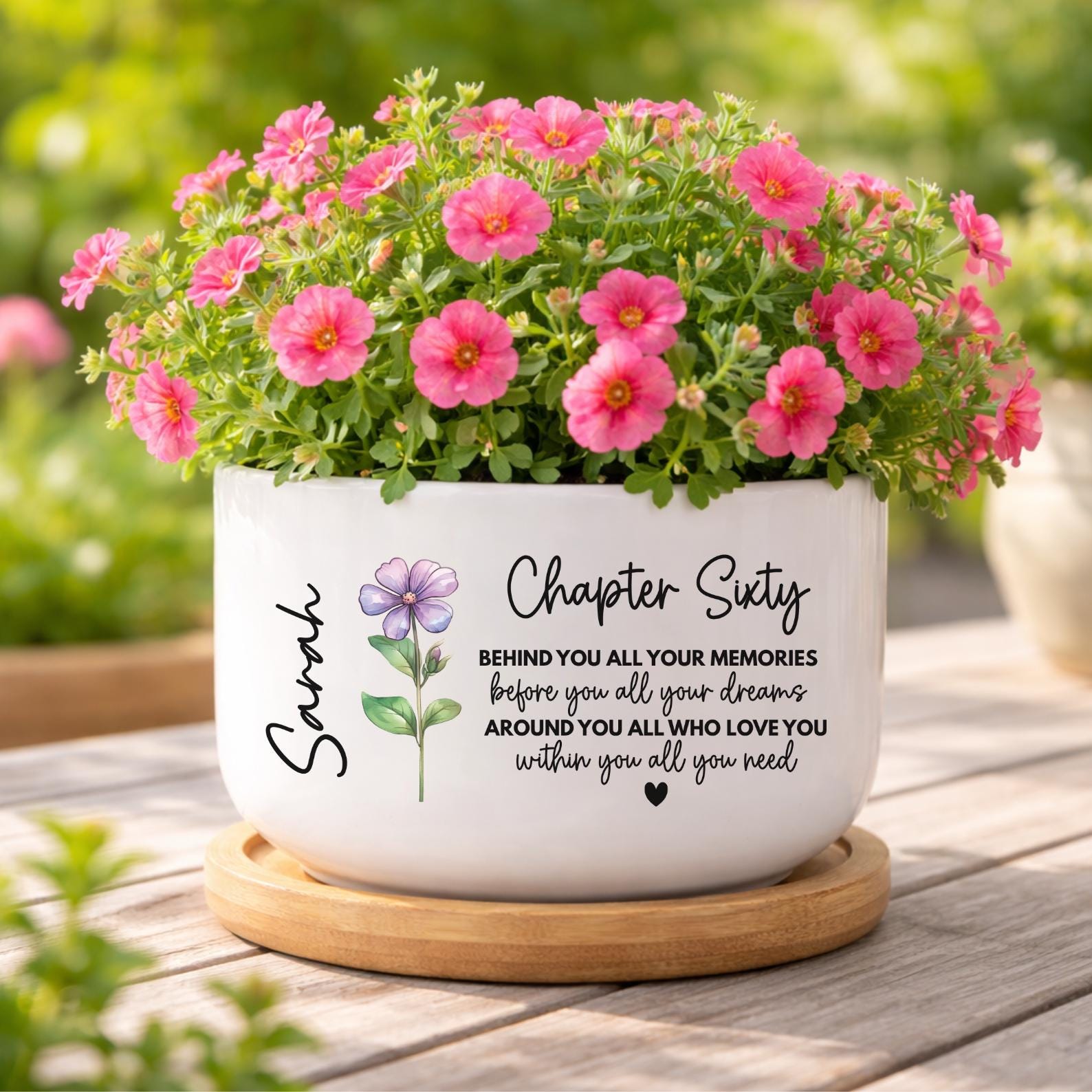 60th Birthday Gifts Ceramic Plant Pot, Sixty Birthday 1966 Gifts, Chapter Sixty Birthday Gift
