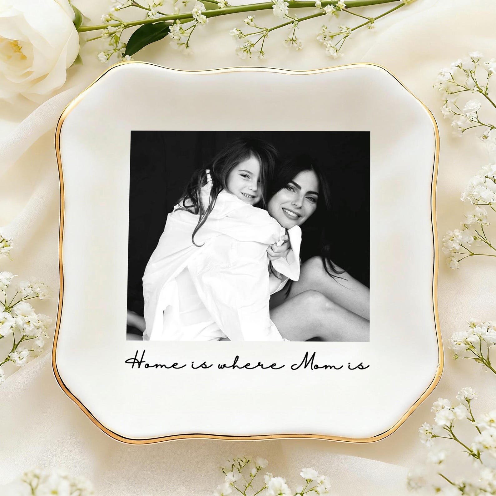 Personalized Mom Photo Jewelry Dish, Mothers Day Gift, Thank You Grandma