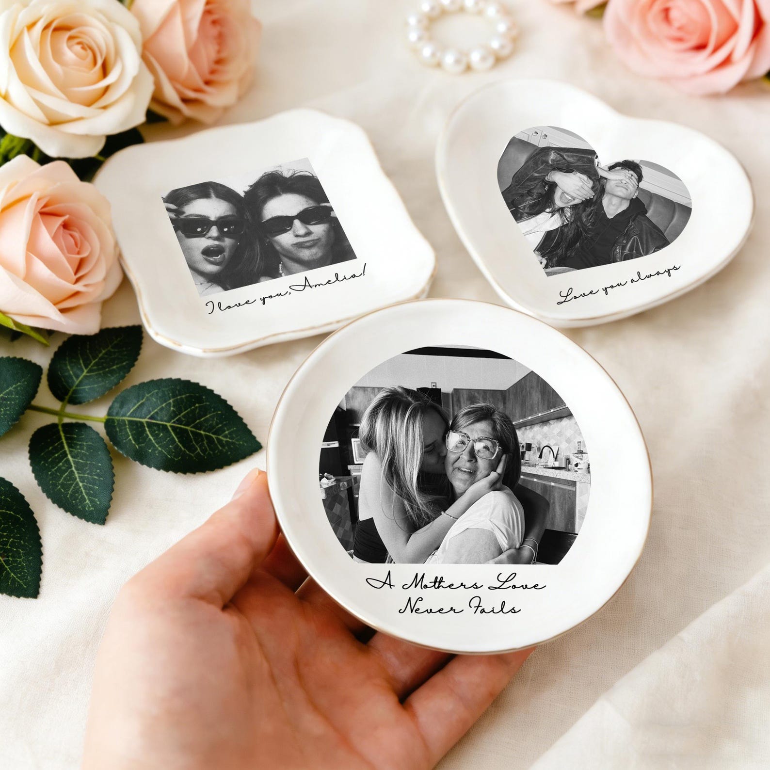 Personalized Mom Photo Jewelry Dish, Mothers Day Gift, Thank You Grandma