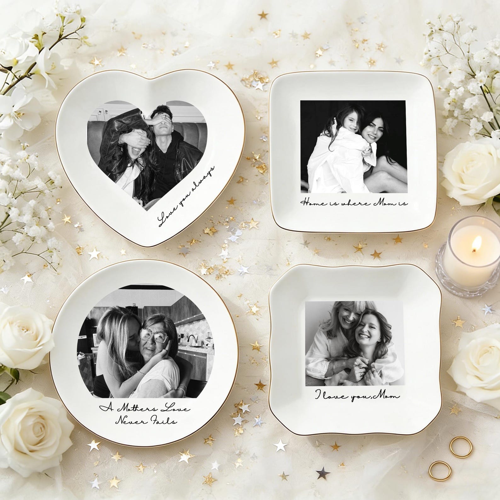 Personalized Mom Photo Jewelry Dish, Mothers Day Gift, Thank You Grandma