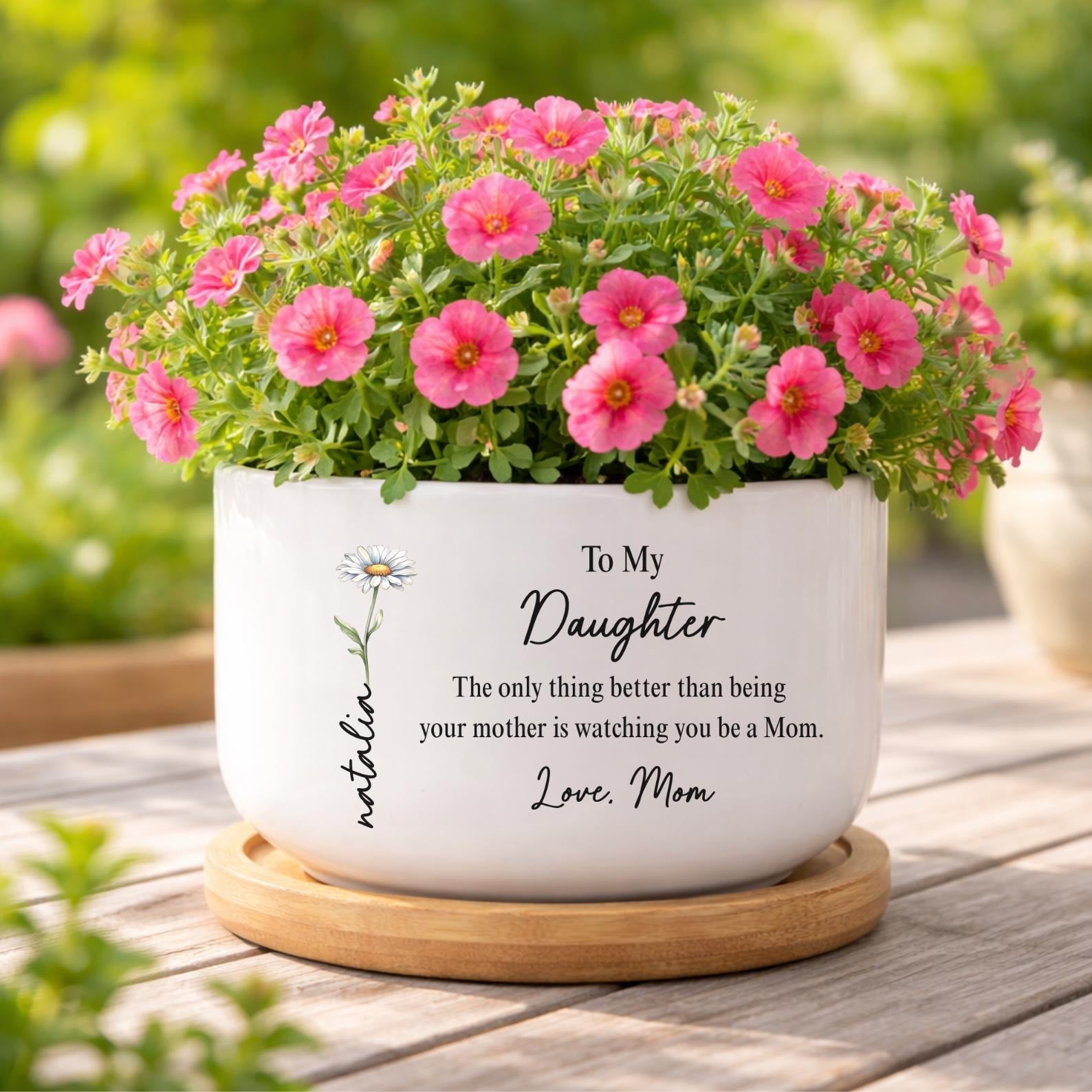 Daughter Gift Ceramic Plant Pot, Gift for Daughter Birthday Gift