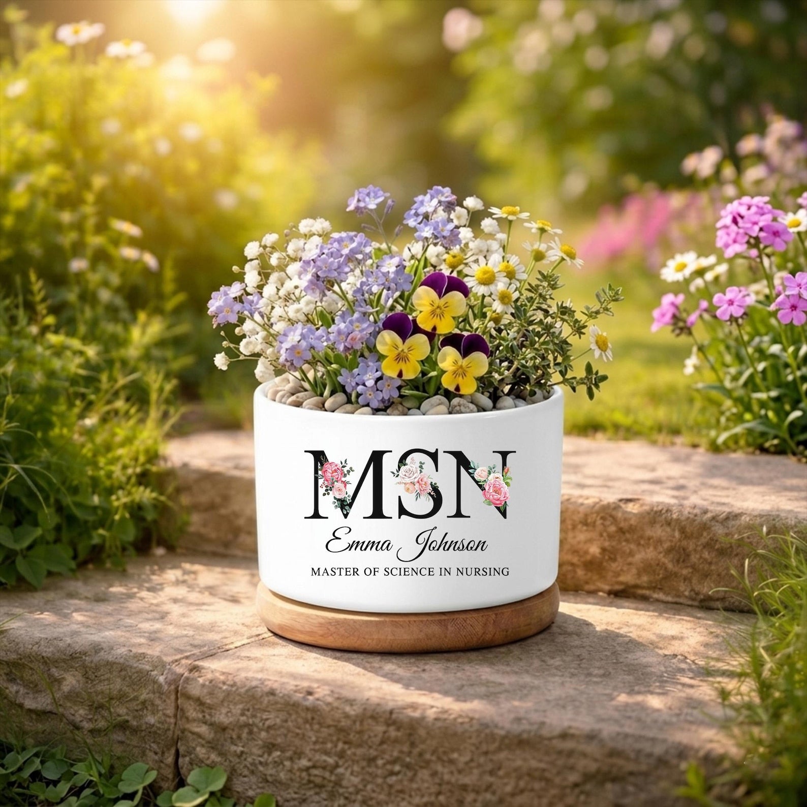 Custom Master of Science in Nursing Plant Pot, Personalized MSN Graduation Gift